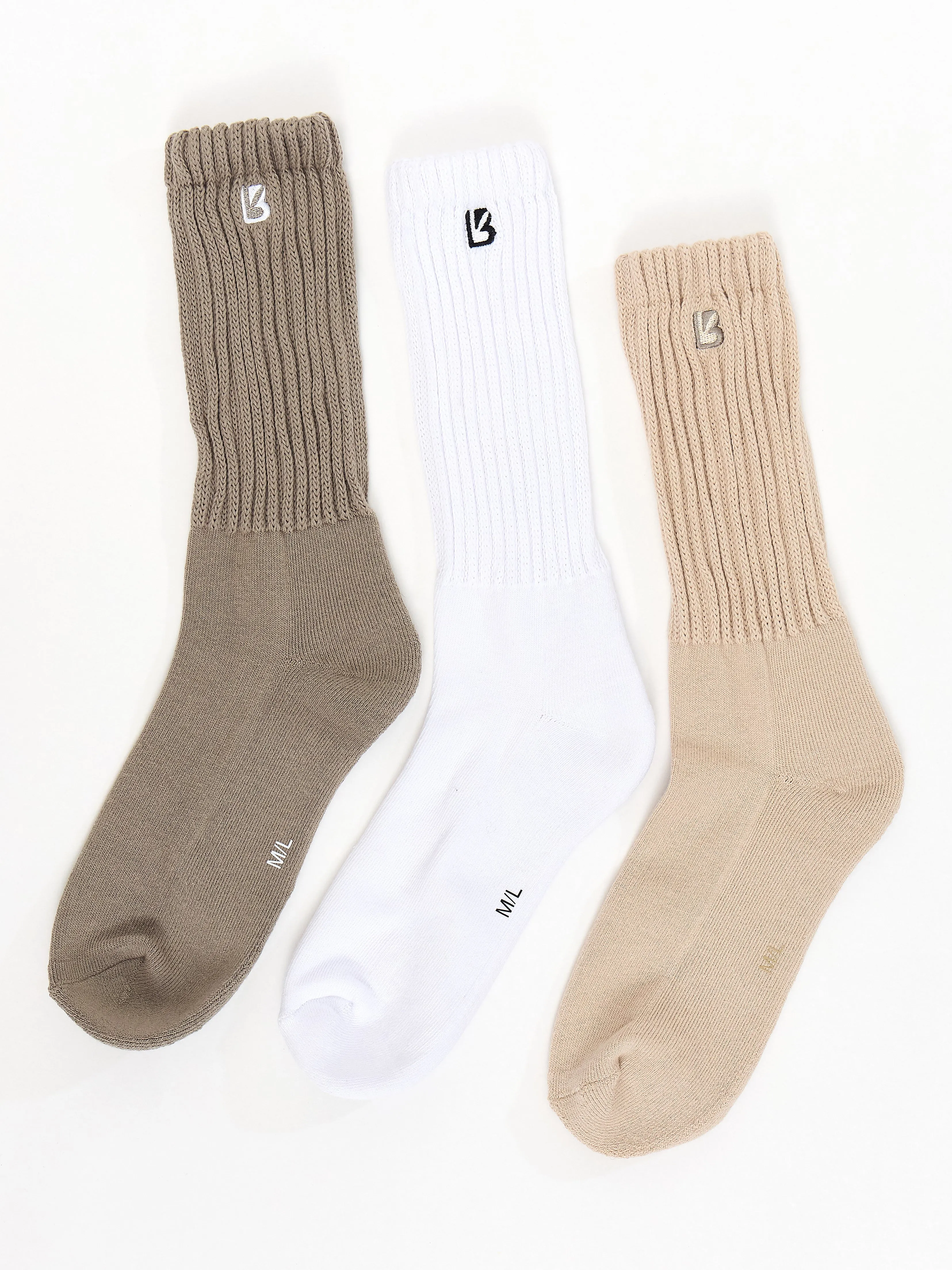 3 Pack Scrunch Socks - Multi Oat Milk sold by BuffBunny product image thumbnail 2