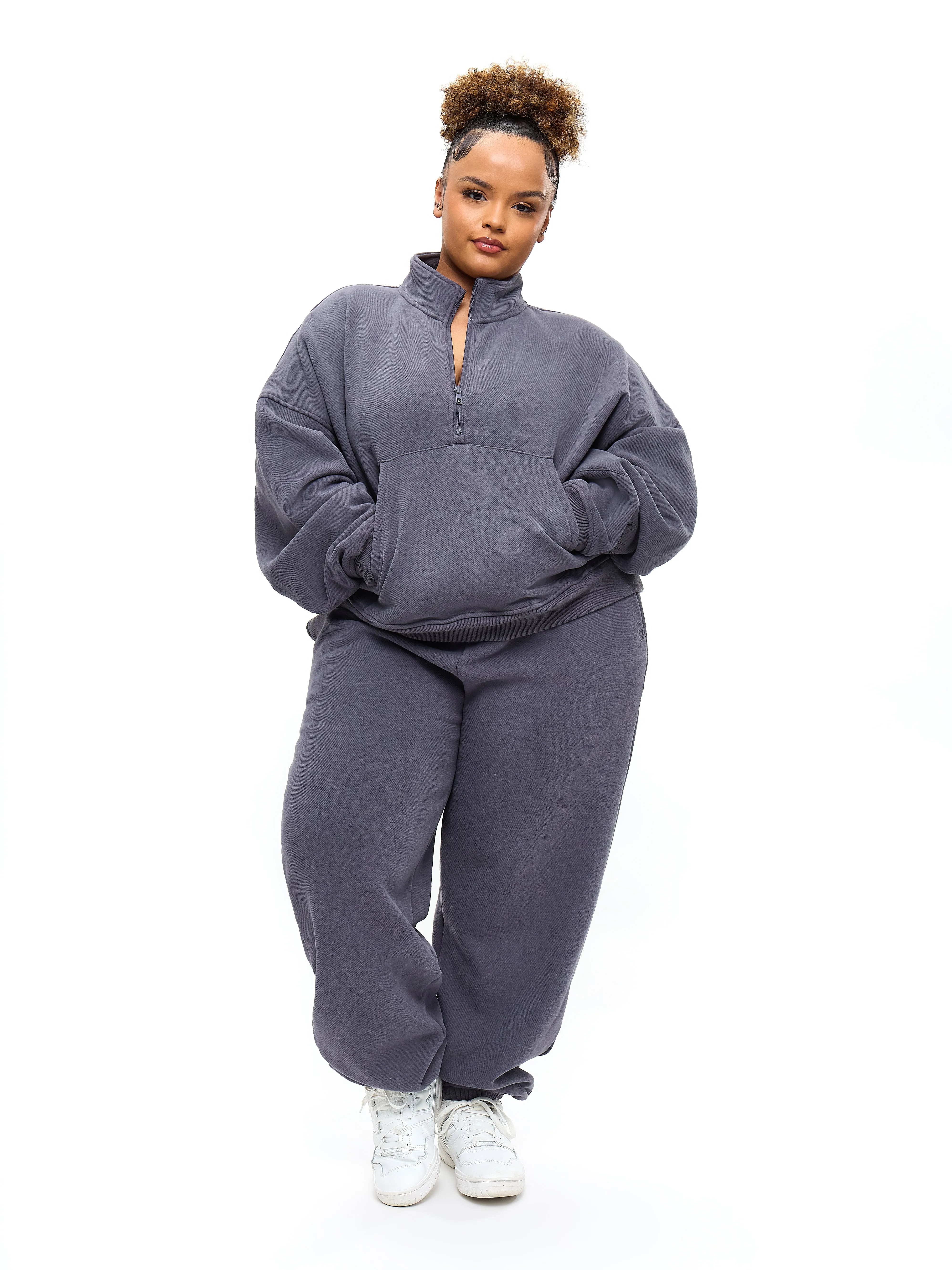 Plush Fleece Quarter Zip Pullover - Blue Steel sold by BuffBunny product image thumbnail 2