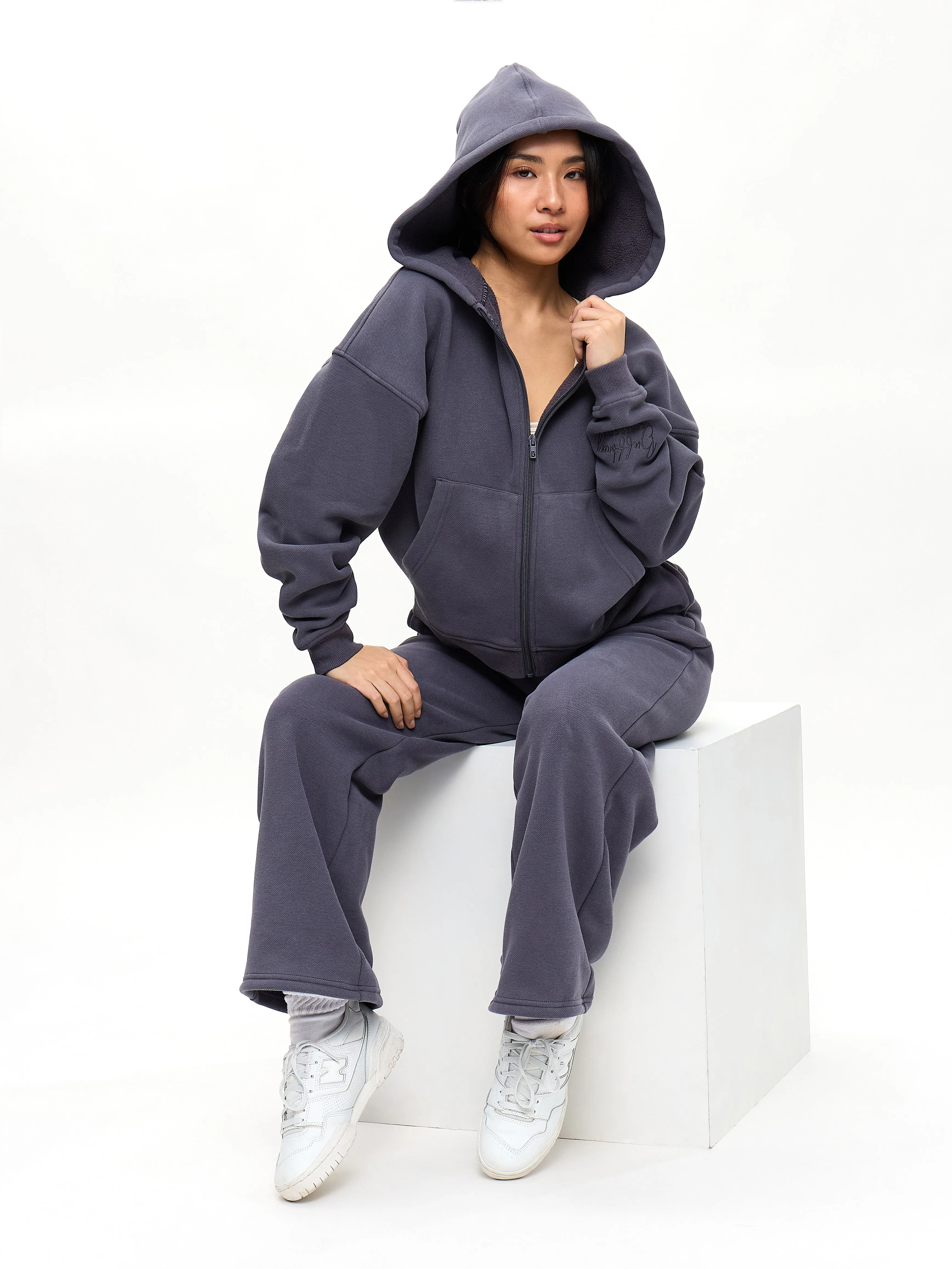 Plush Fleece Zip Hoodie - Blue Steel sold by BuffBunny