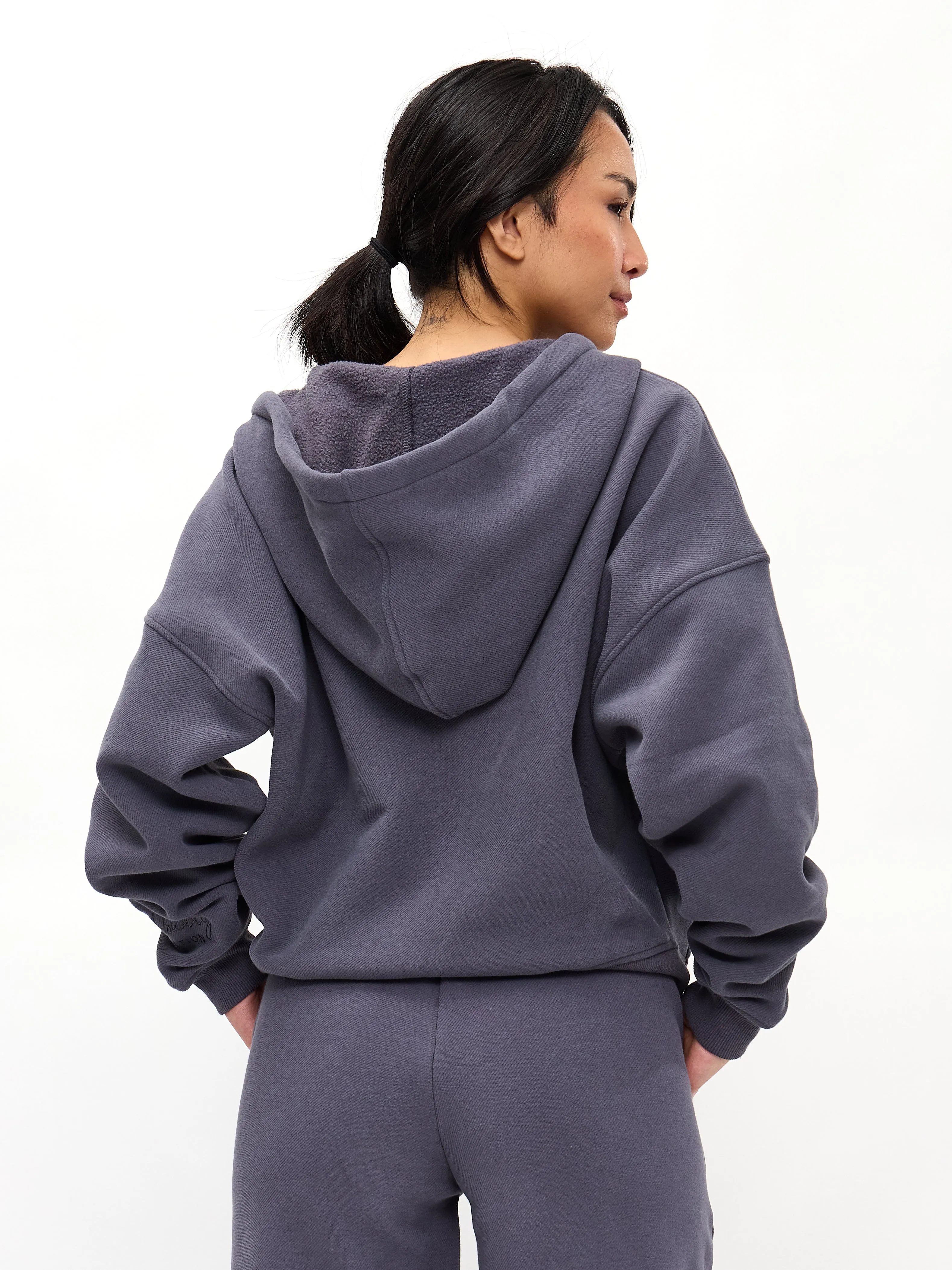 Plush Fleece Zip Hoodie - Blue Steel sold by BuffBunny product image thumbnail 3