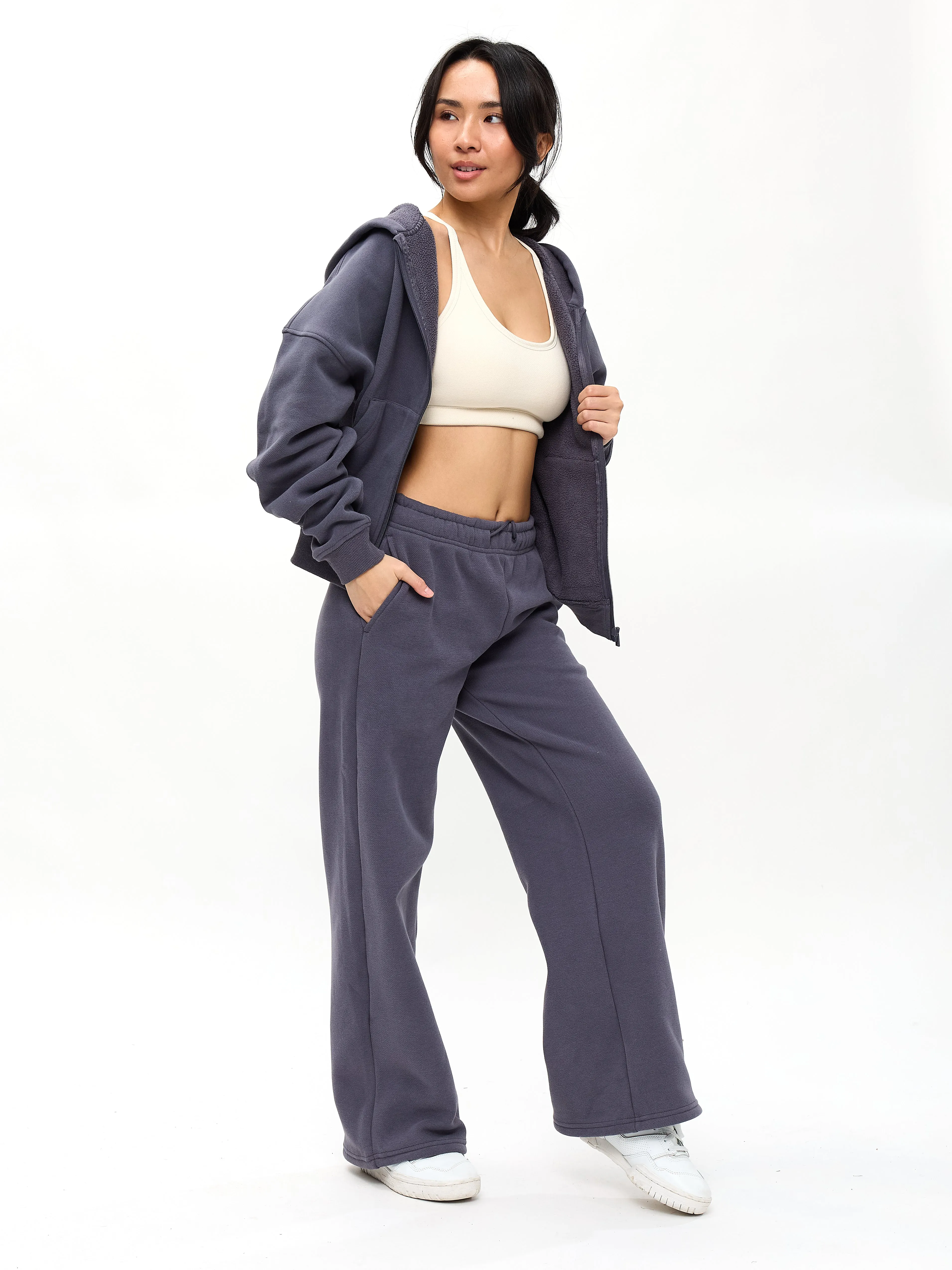Plush Fleece Zip Hoodie - Blue Steel sold by BuffBunny product image thumbnail 2
