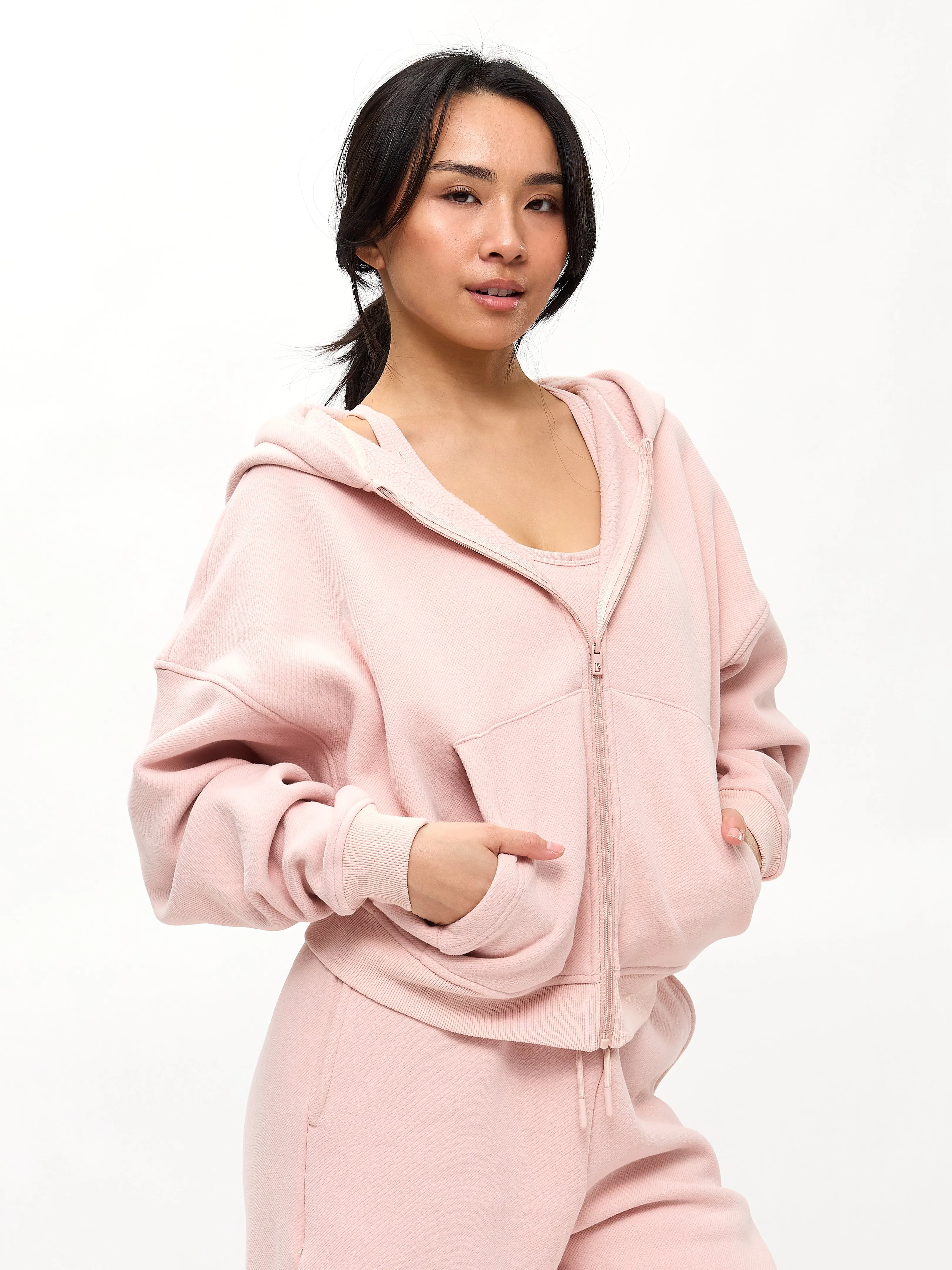 Plush Fleece Zip Hoodie - Strawberry Milk sold by BuffBunny product image thumbnail 3