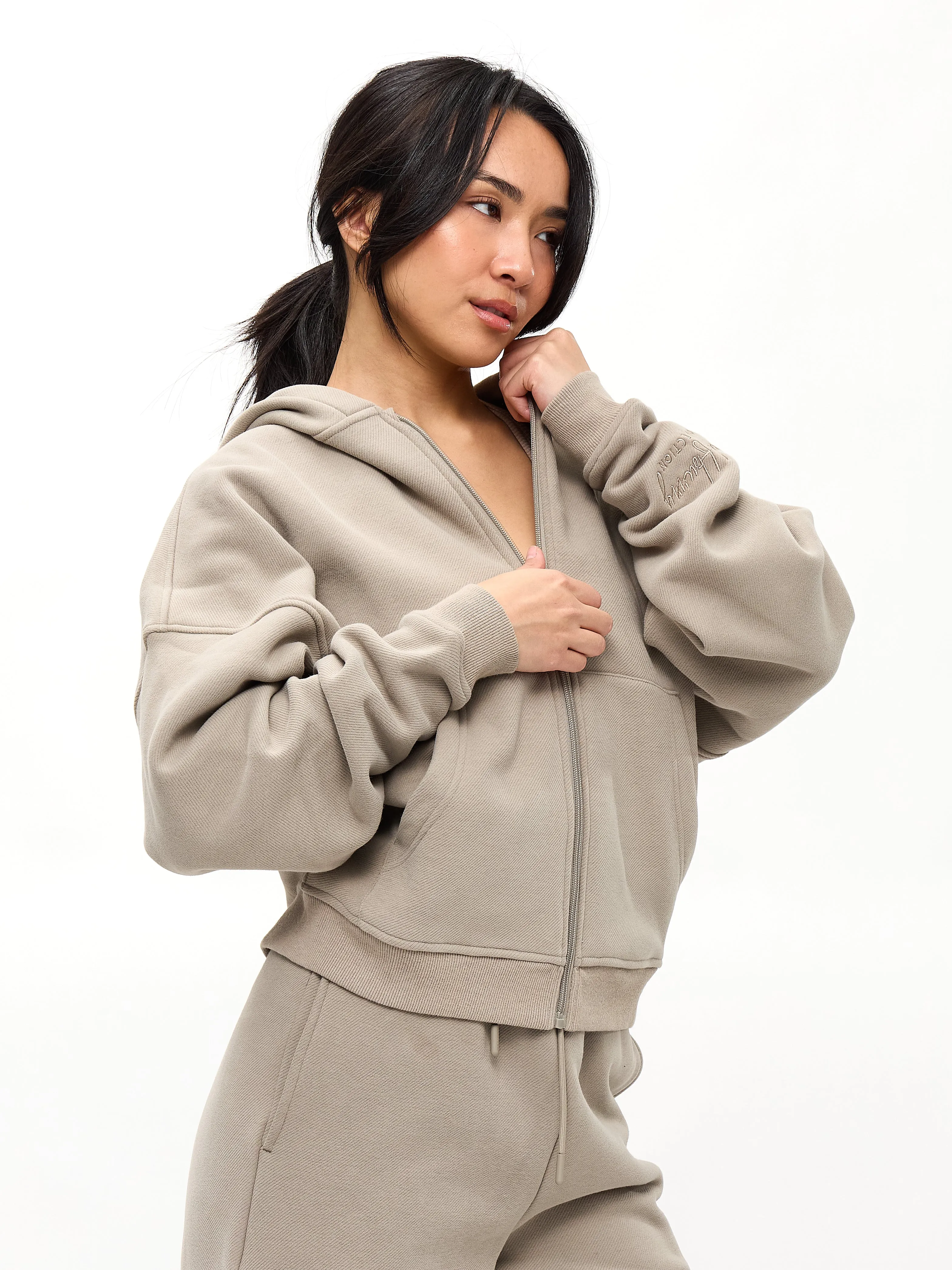 Plush Fleece Zip Hoodie - Neutral sold by BuffBunny product image thumbnail 5