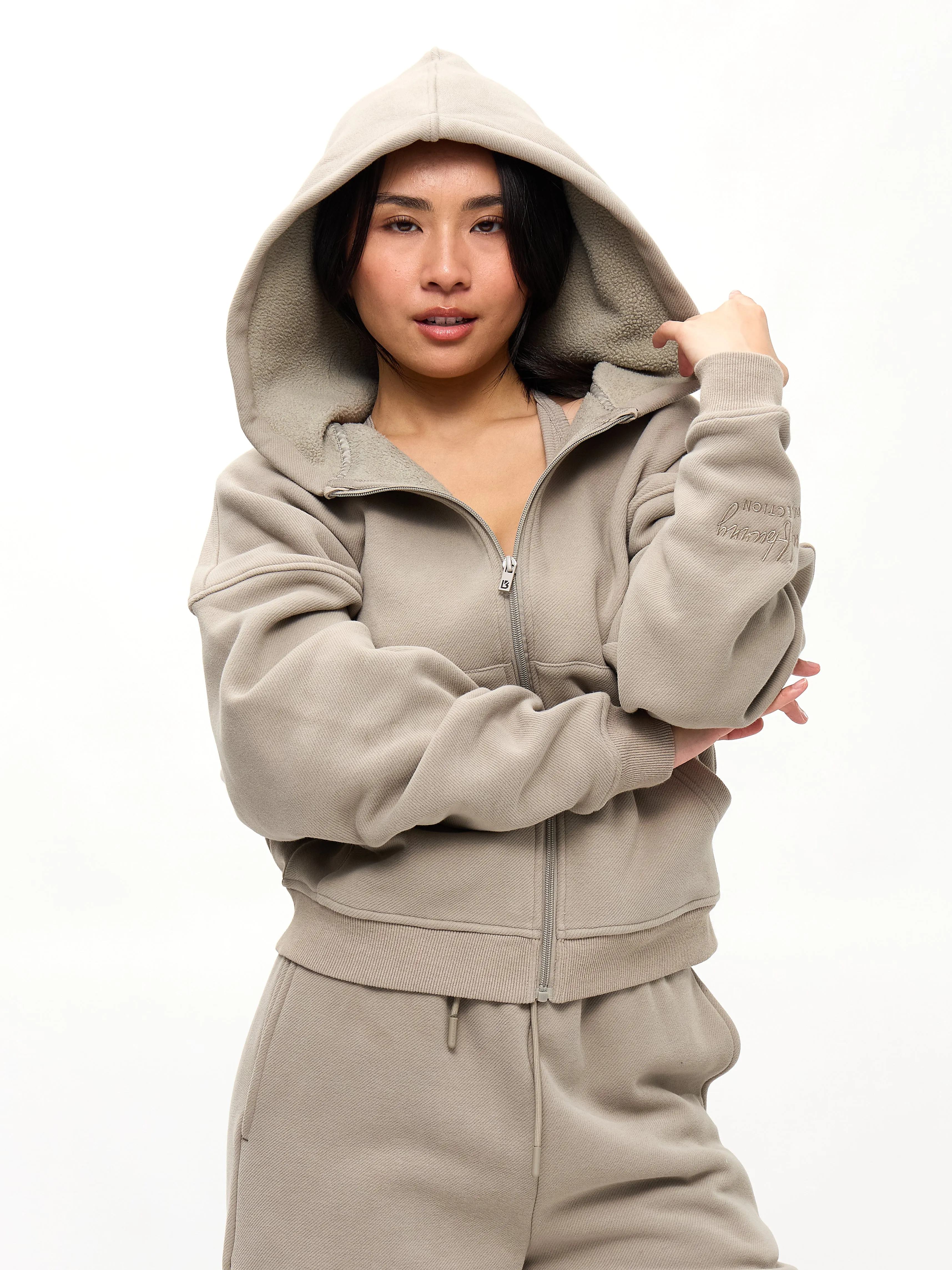 Plush Fleece Zip Hoodie - Neutral sold by BuffBunny product image thumbnail 3
