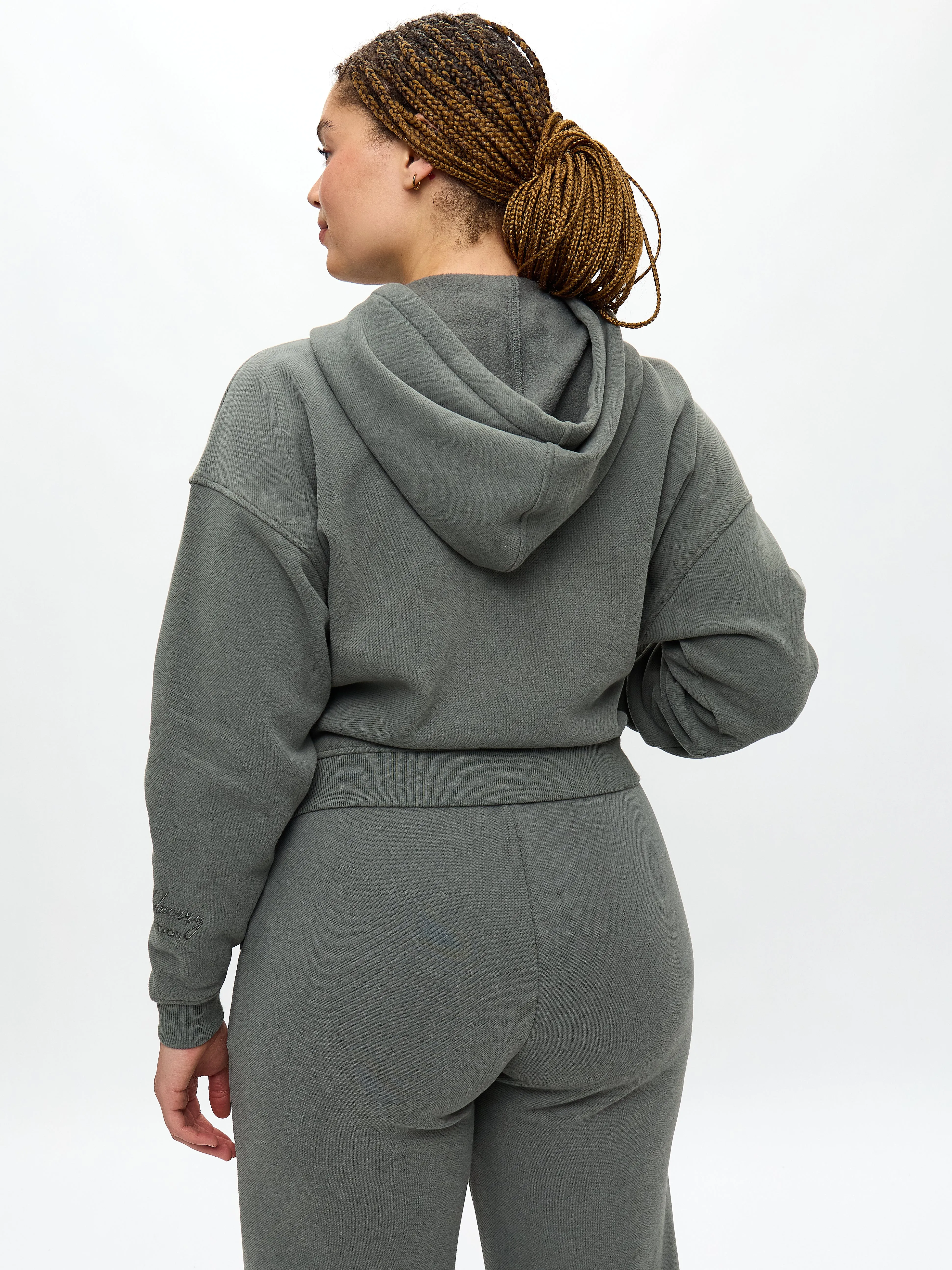Plush Fleece Zip Hoodie - Frosted Sage sold by BuffBunny product image thumbnail 4