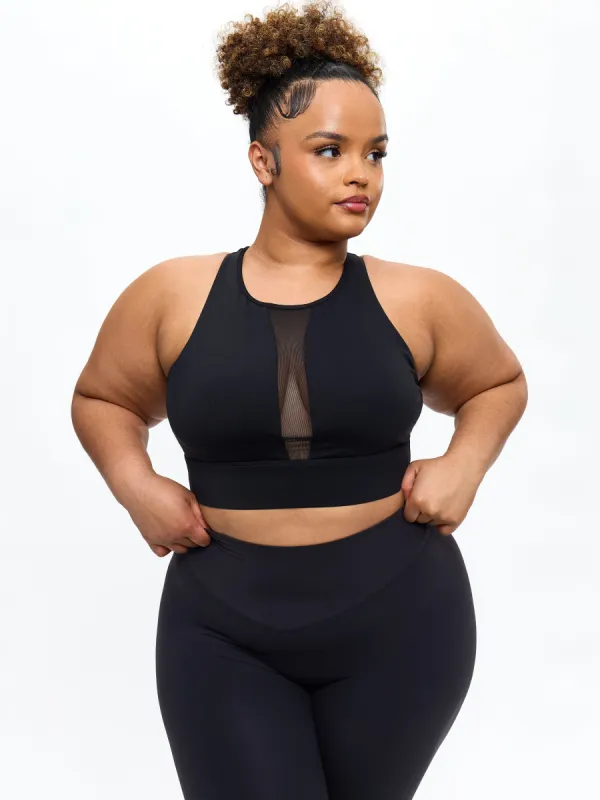 Airbrush Impact Sports Bra - Onyx Black sold by BuffBunny