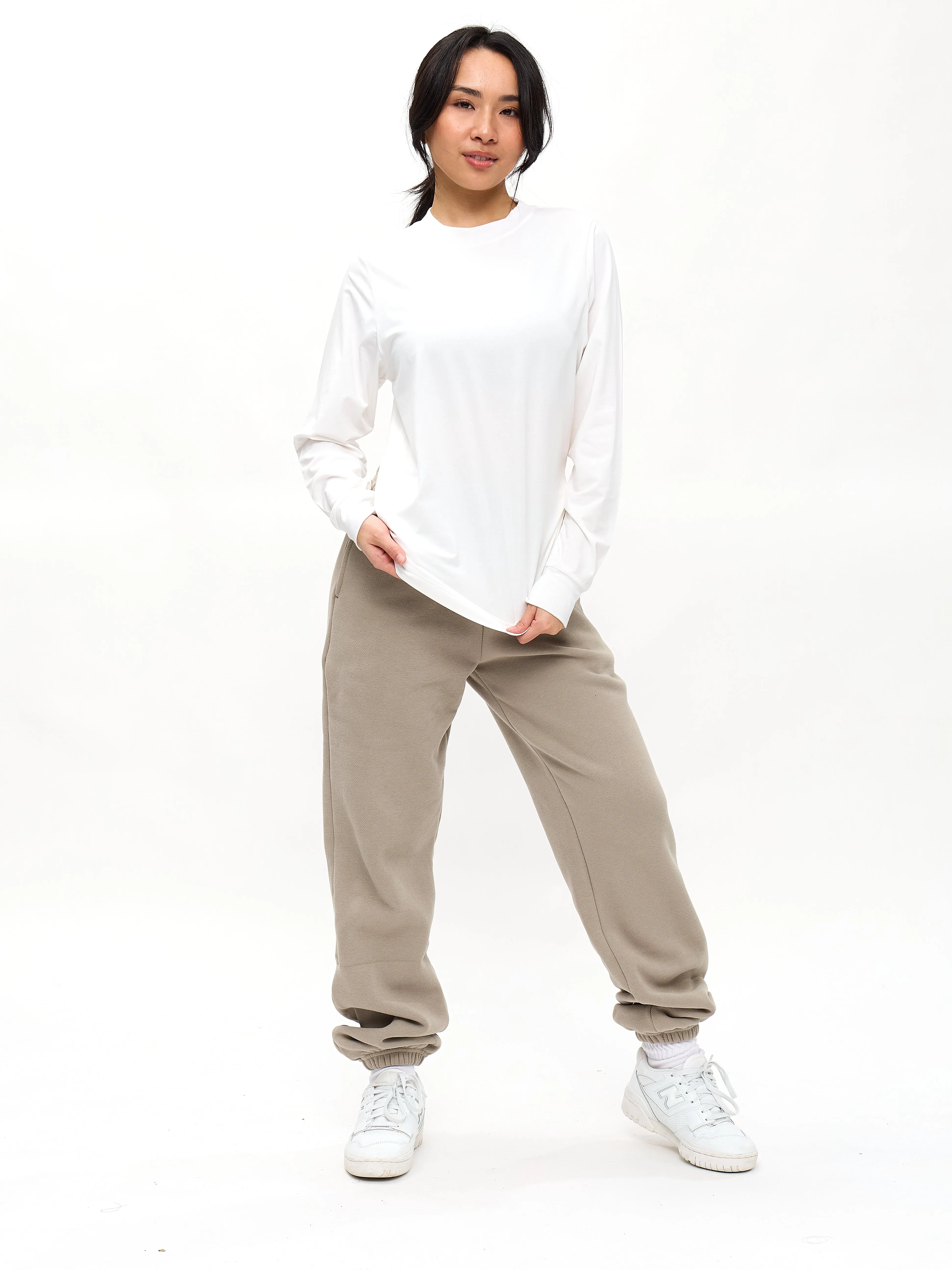Drape Long Sleeve Tee - White sold by BuffBunny product image thumbnail 4