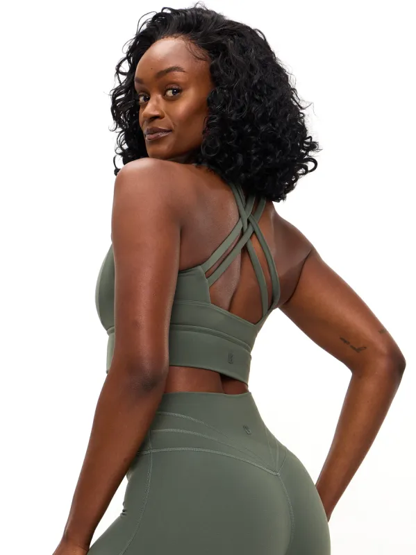Rosa Sports Bra - Shadow Sage sold by BuffBunny