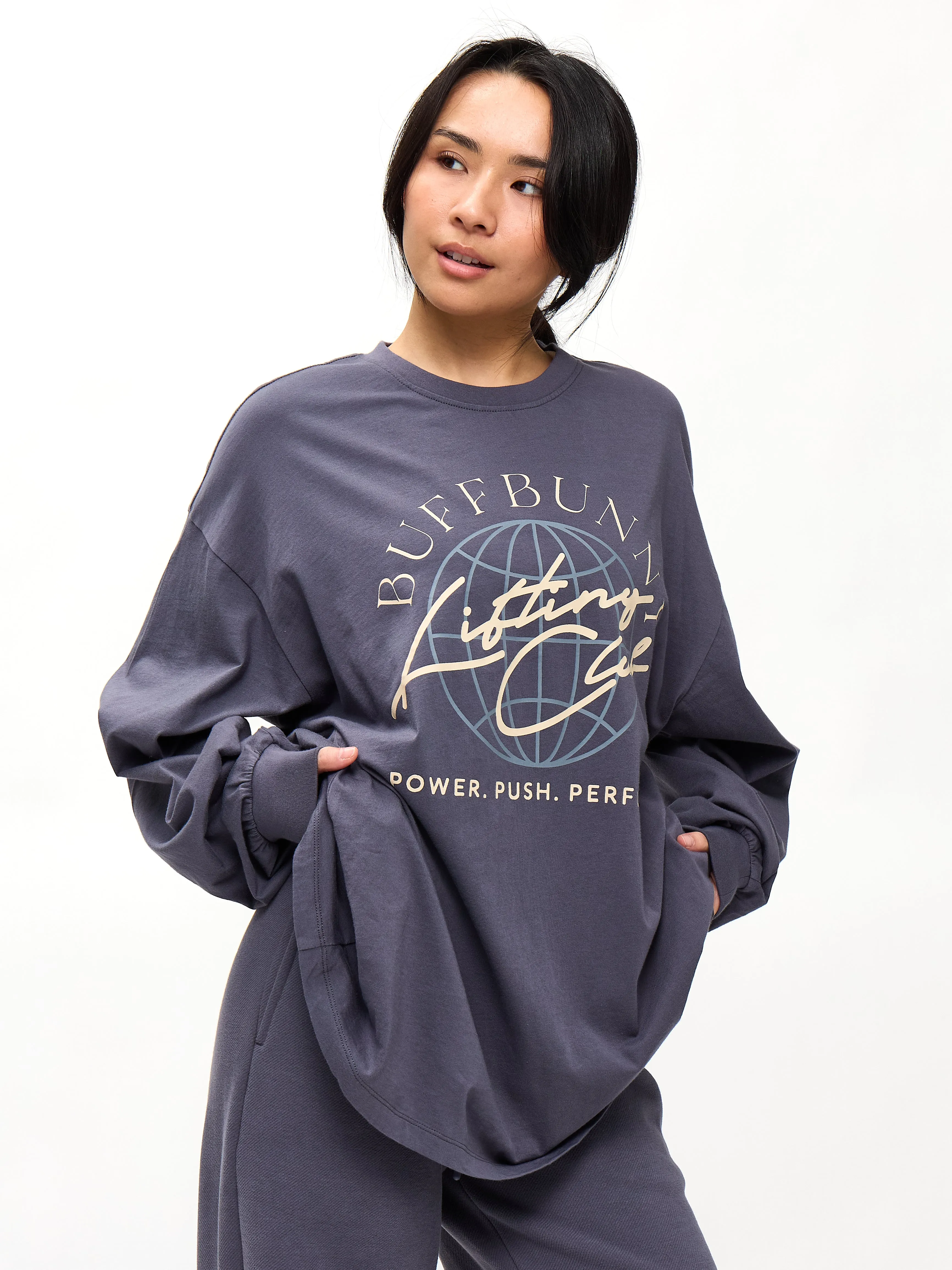Lifting Club Long Sleeve Tee - Blue Steel sold by BuffBunny product image thumbnail 2
