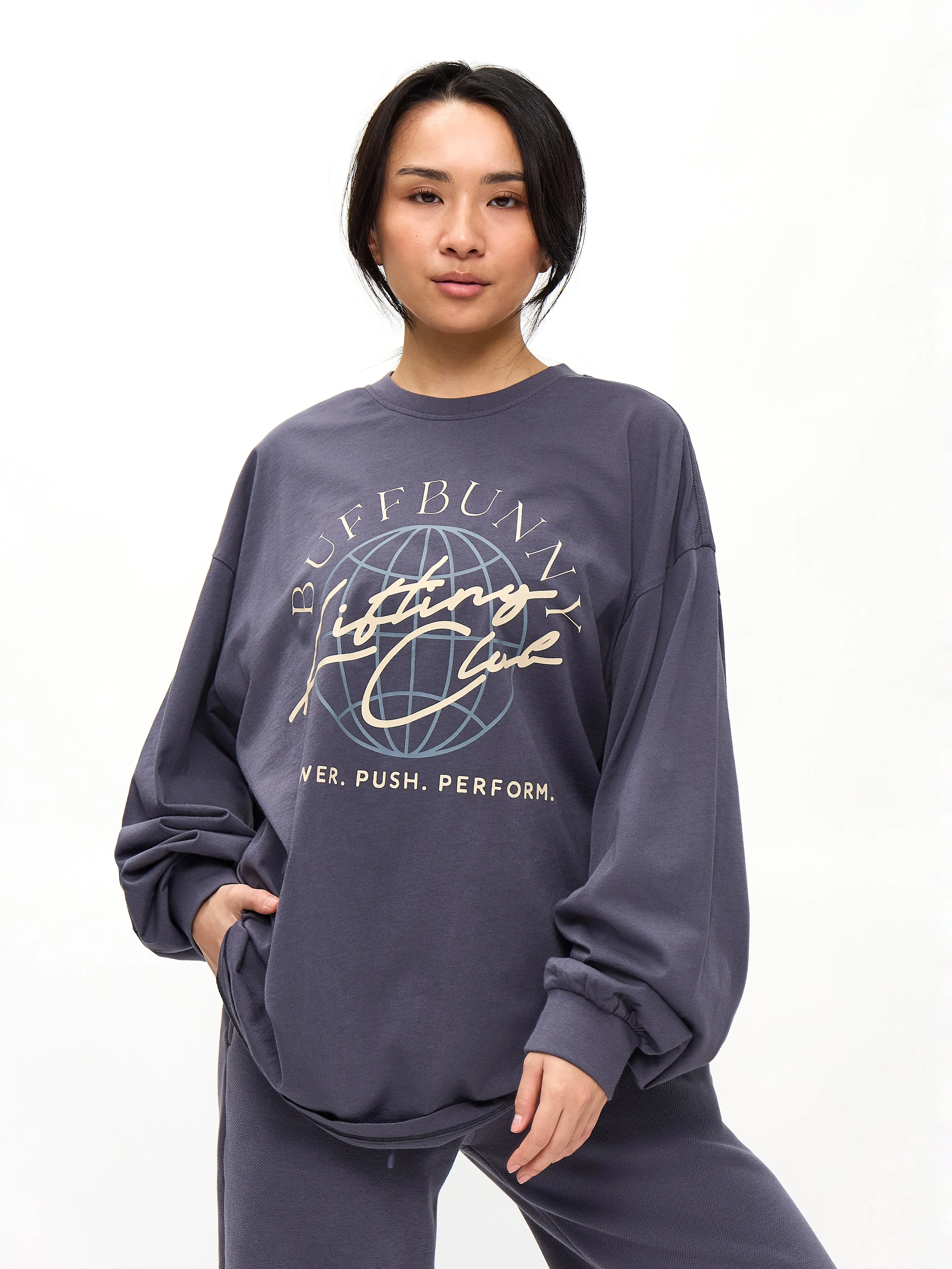 Lifting Club Long Sleeve Tee - Blue Steel sold by BuffBunny product image thumbnail 4