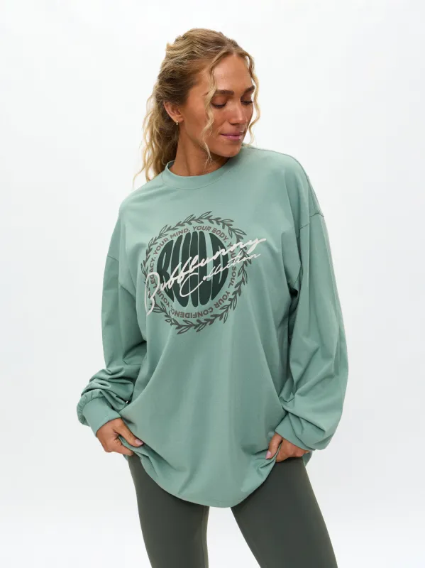 Build Long Sleeve Tee - Arctic Moss sold by BuffBunny