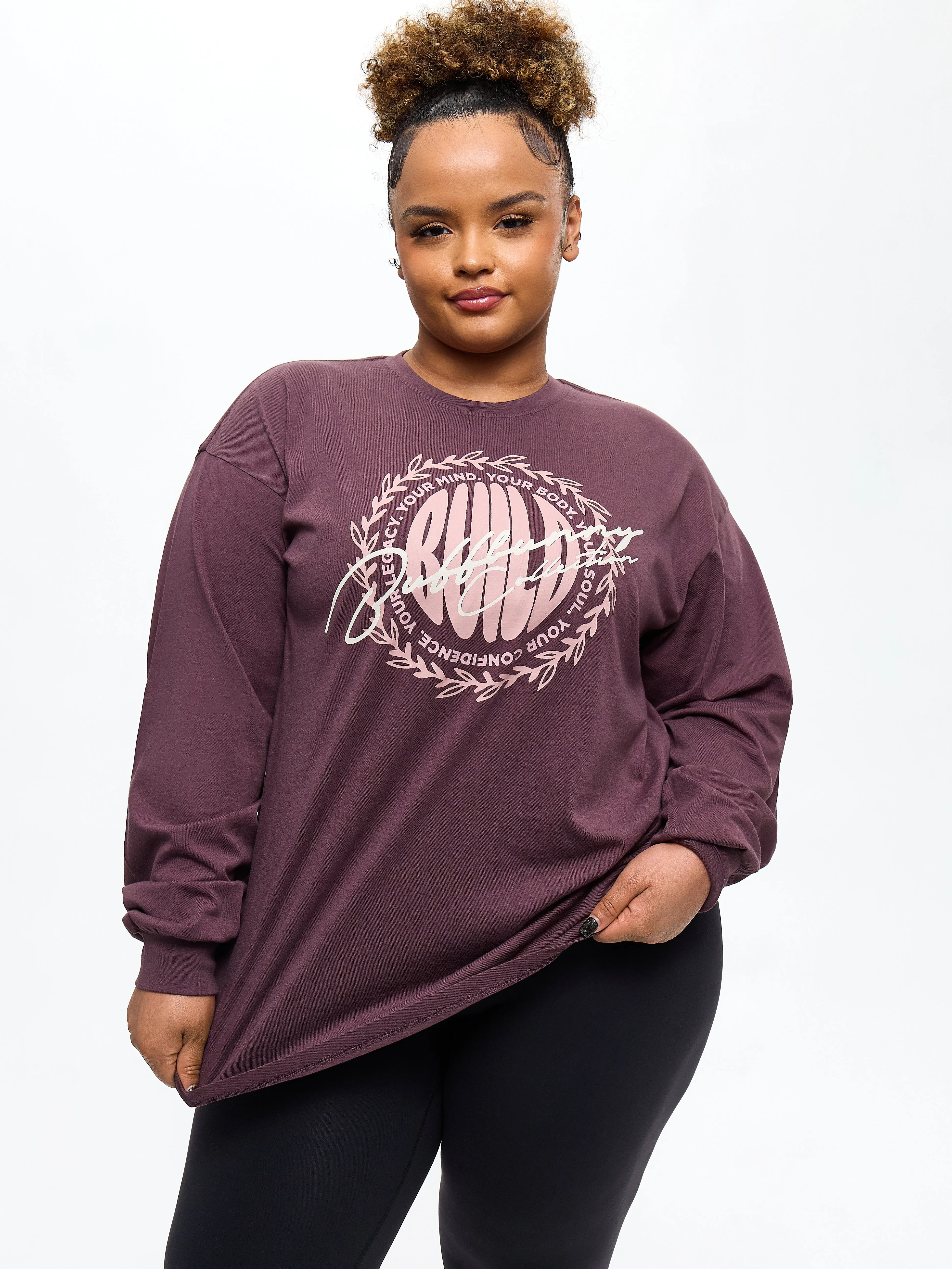 Build Long Sleeve Tee - Smoked Cherry sold by BuffBunny