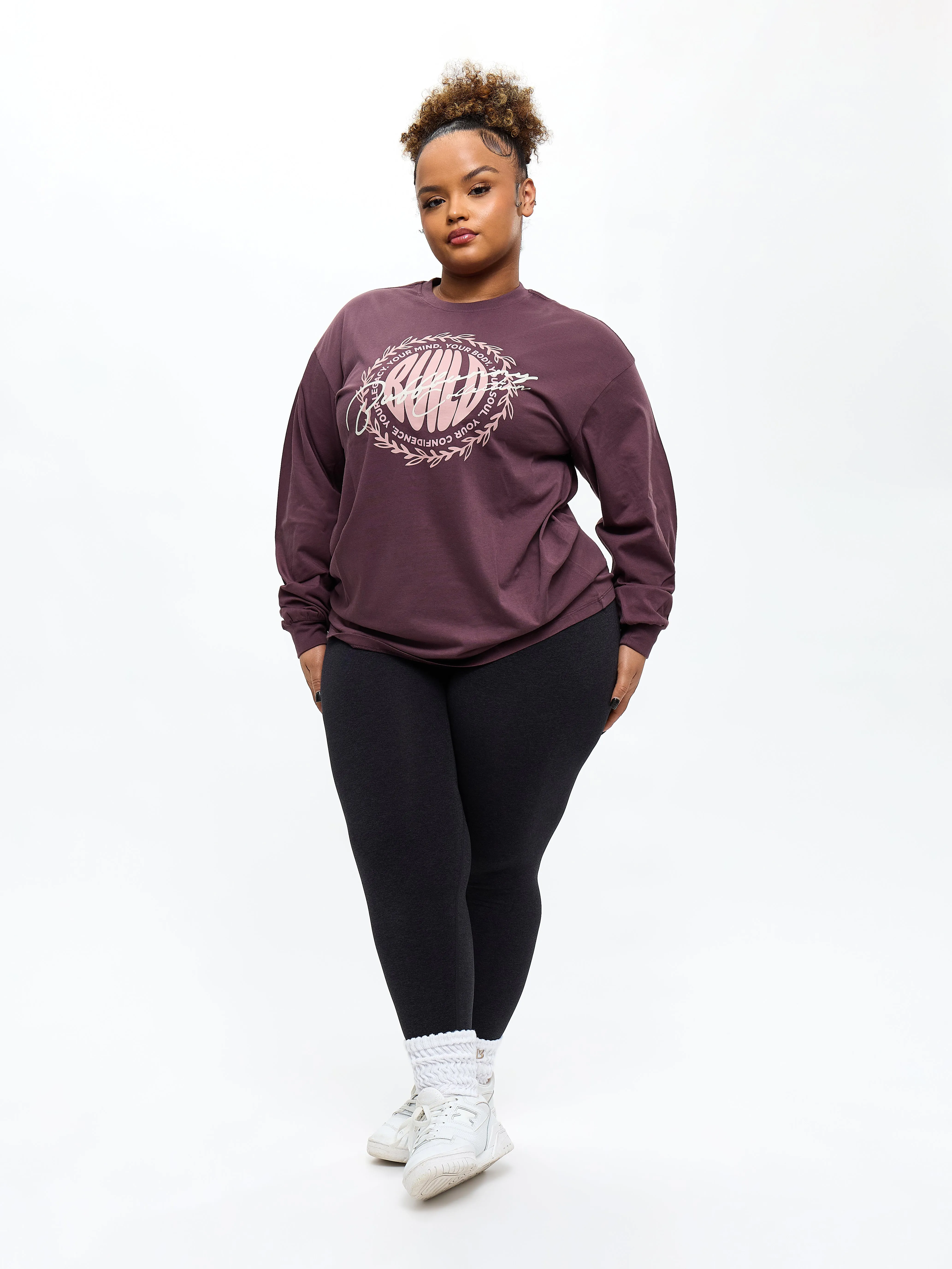 Build Long Sleeve Tee - Smoked Cherry sold by BuffBunny product image thumbnail 3