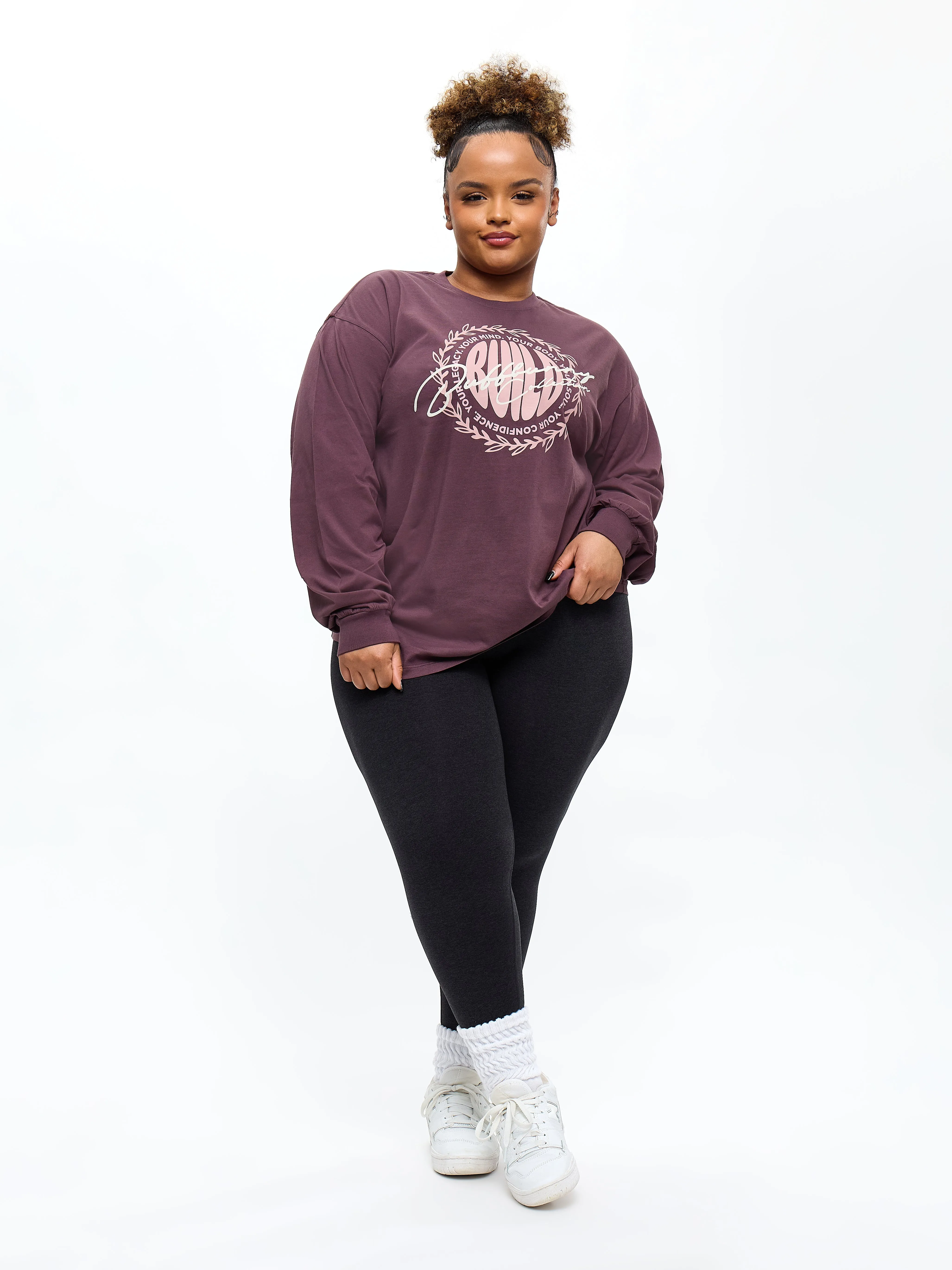 Build Long Sleeve Tee - Smoked Cherry sold by BuffBunny product image thumbnail 2