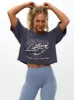 Lifting Club Crop Tee - Blue Steel sold by BuffBunny