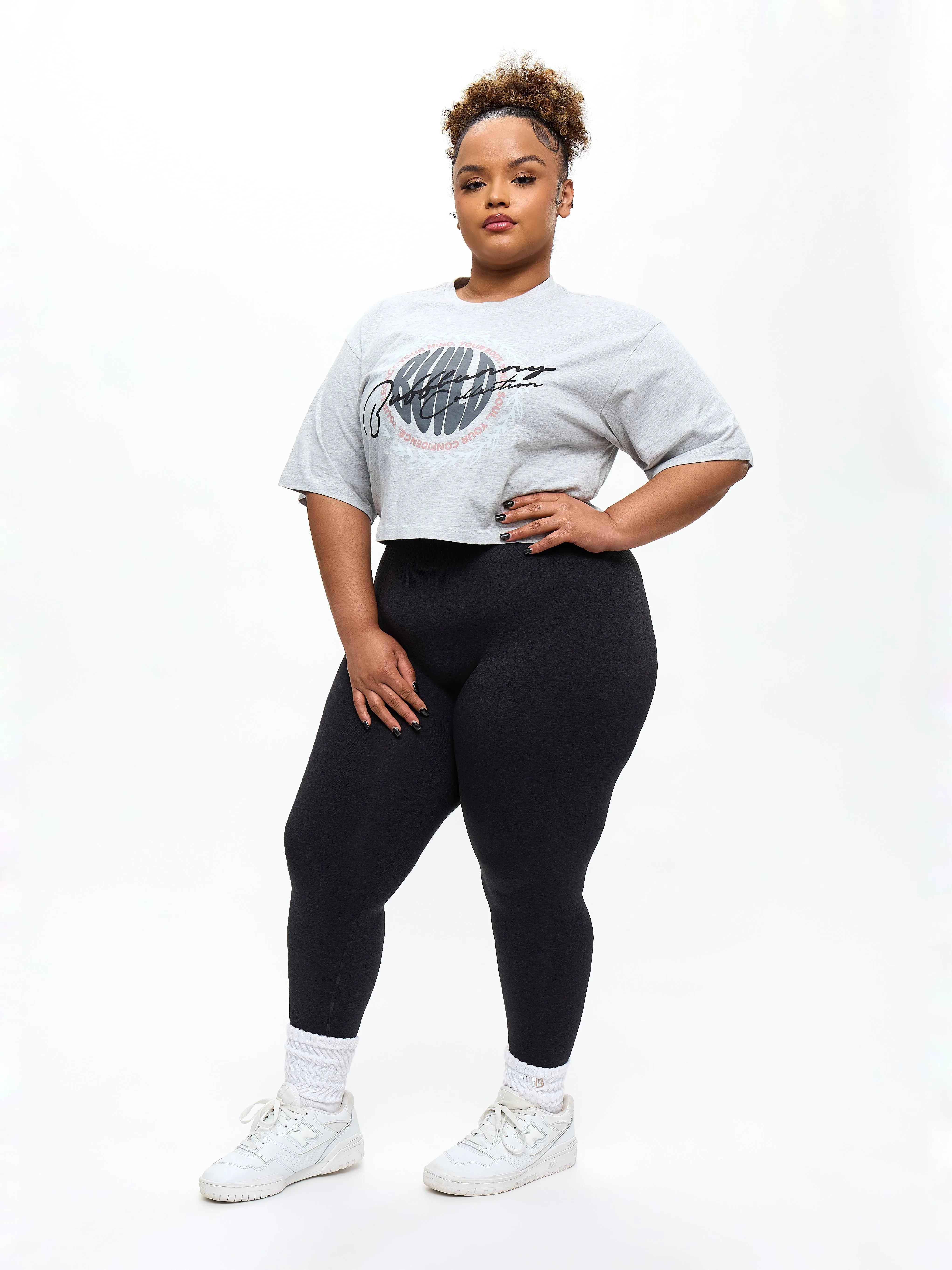 Build Crop Tee - Heather Grey sold by BuffBunny product image thumbnail 3