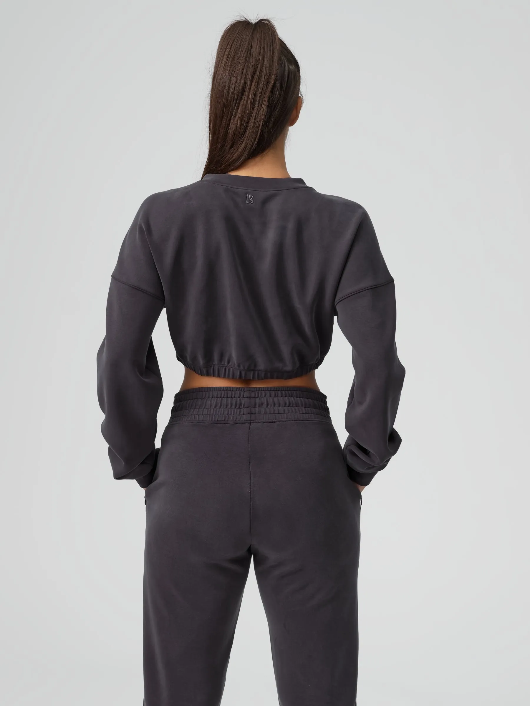 Luxe Long Sleeve Crop - Black sold by BuffBunny product image thumbnail 3