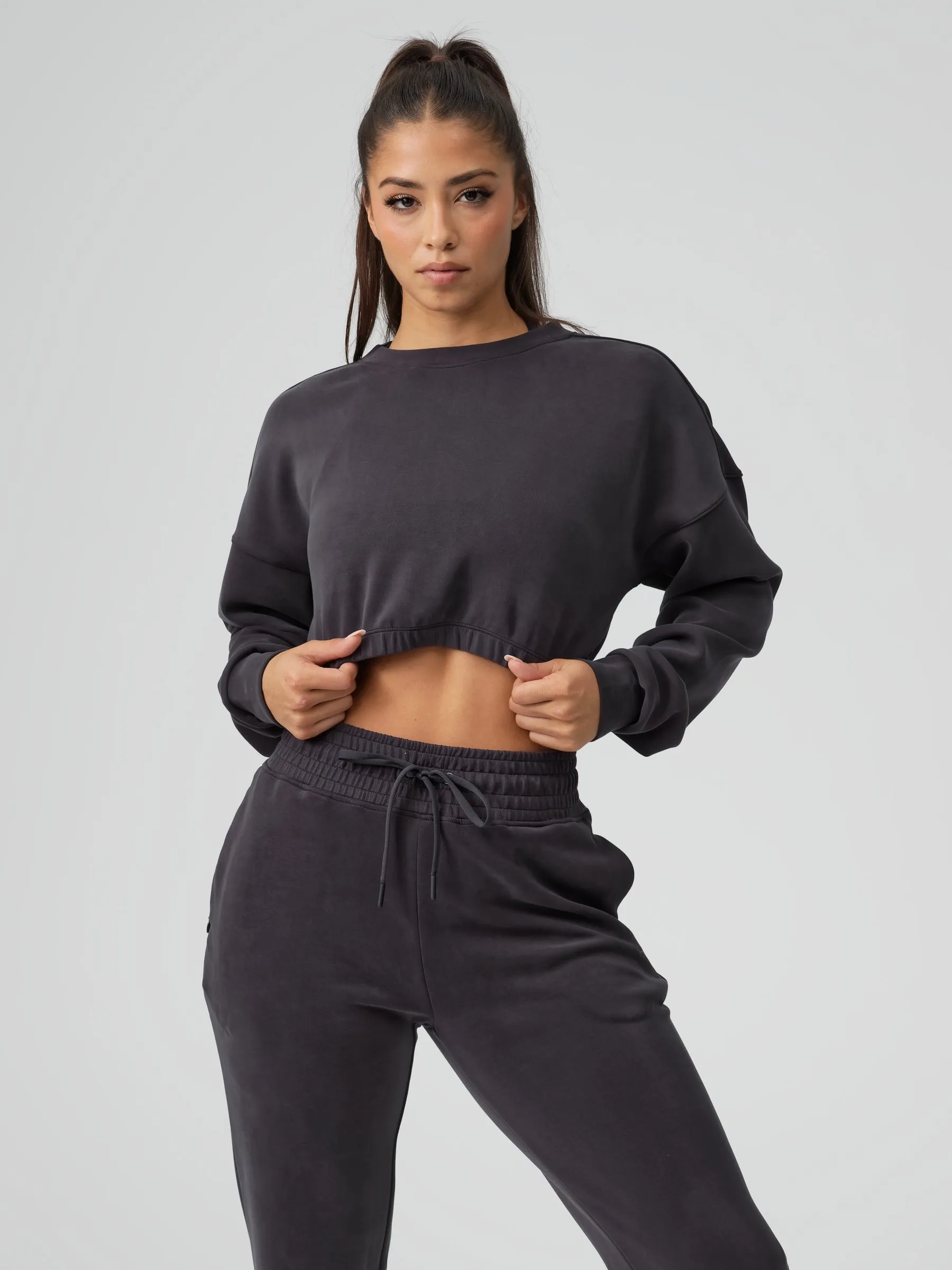 Luxe Long Sleeve Crop - Black sold by BuffBunny