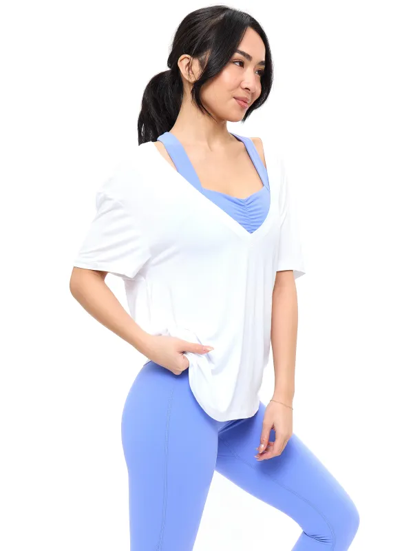 V Neck Pump Cover - White sold by BuffBunny
