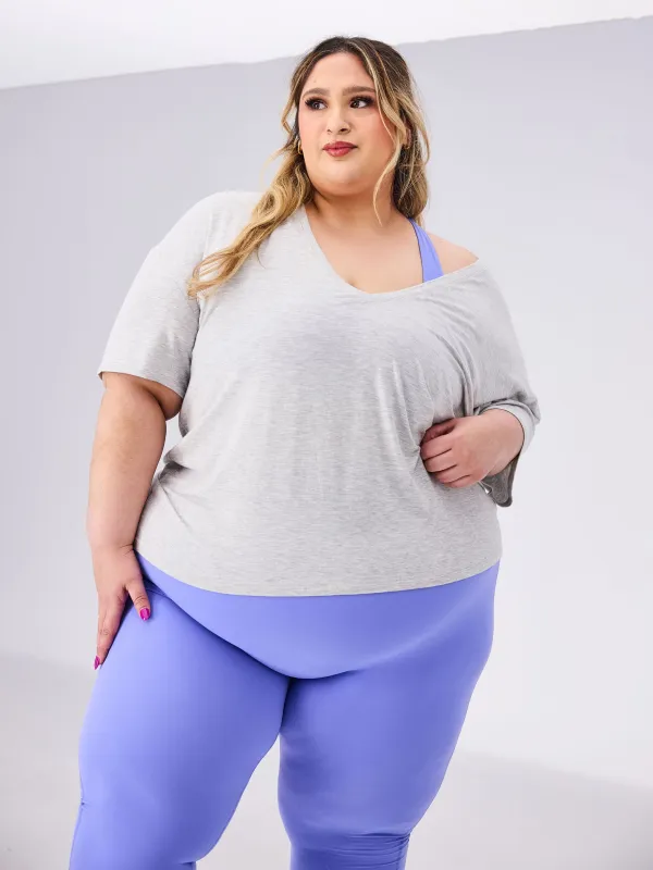 V Neck Pump Cover - Heather Grey sold by BuffBunny