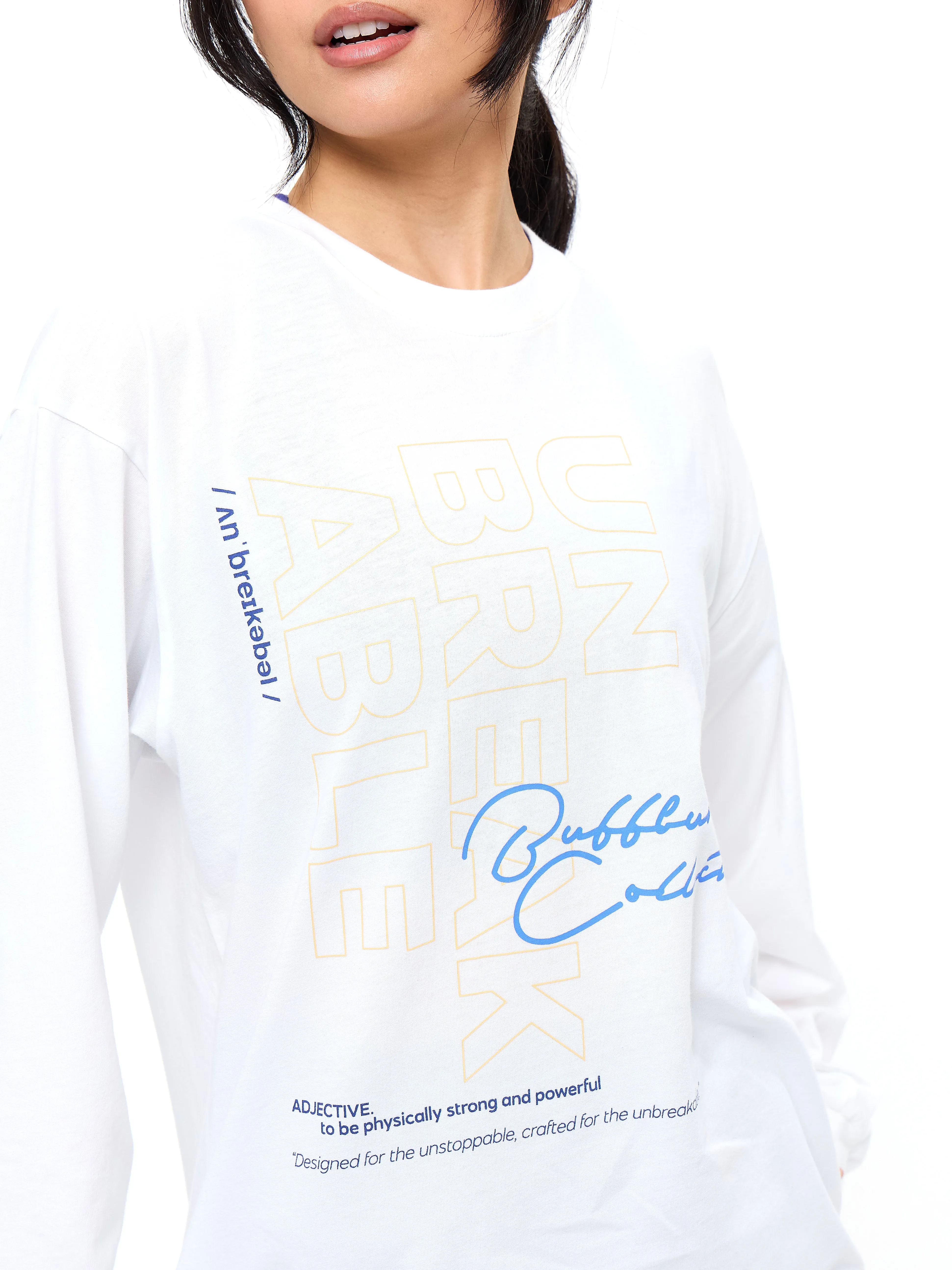 Definition Long Sleeve Tee - White sold by BuffBunny