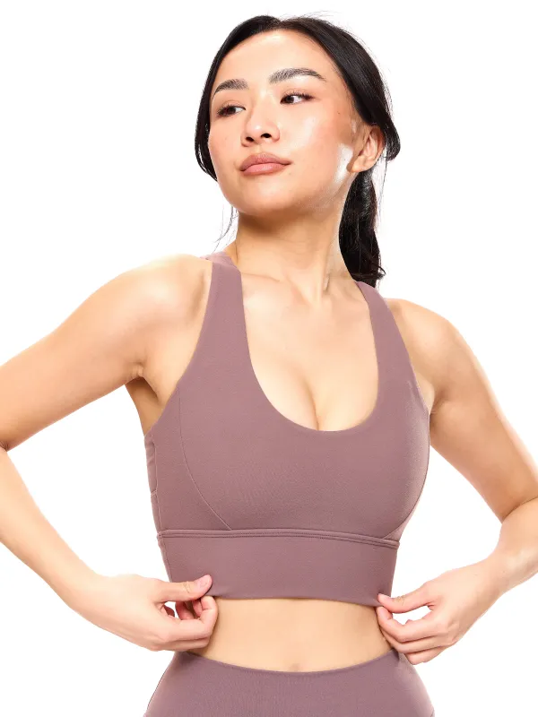 Rosa Sports Bra - Mocha Berry sold by BuffBunny