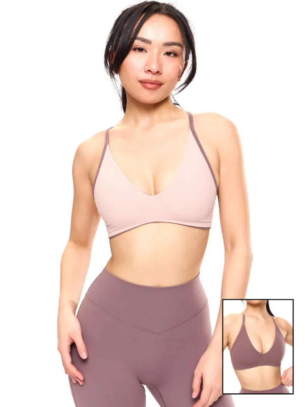 Girlfriend Reversible Sports Bra - Mocha Berry and Berry Ice sold by BuffBunny