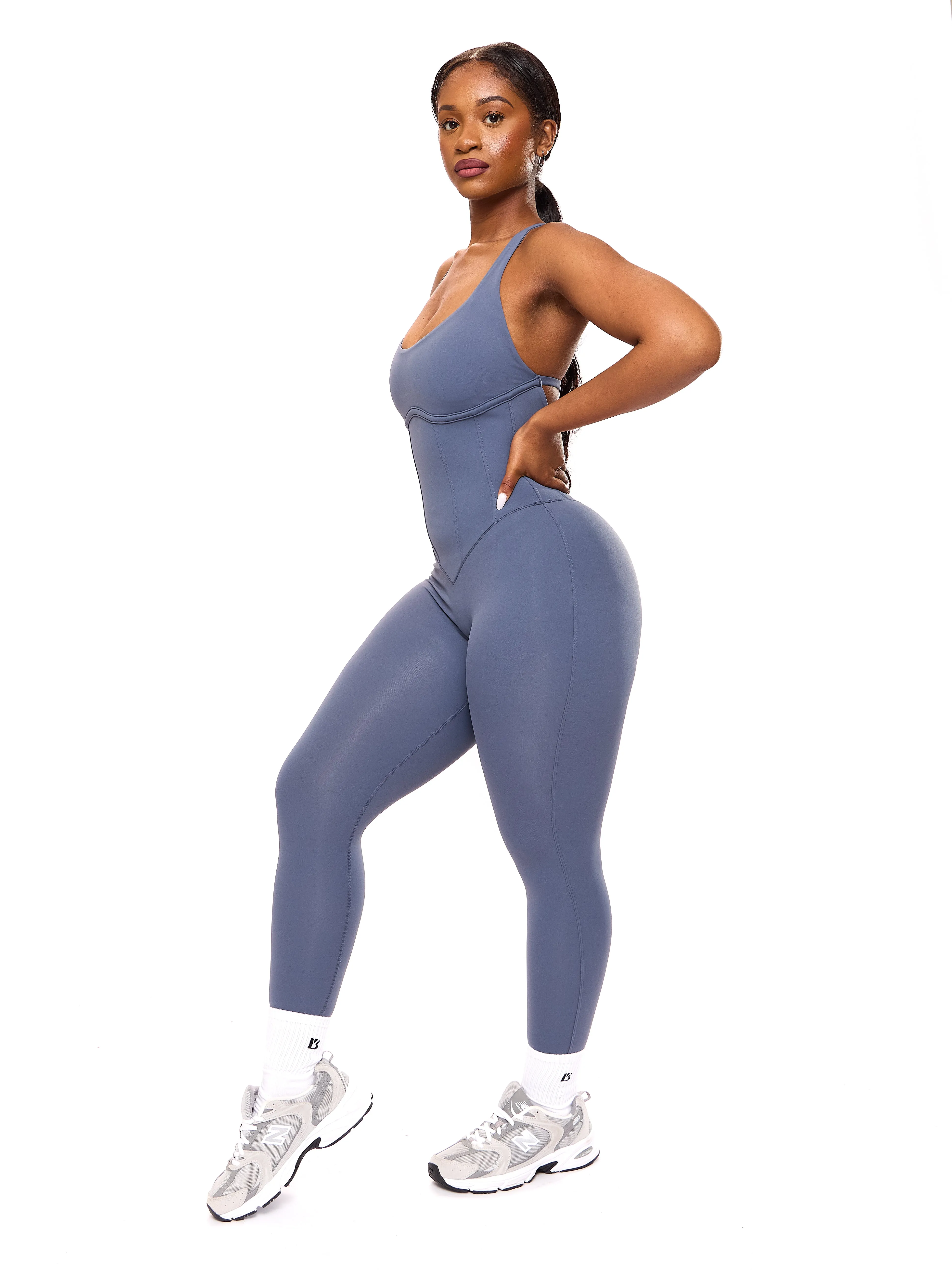 Corset Bodysuit - Barista Blue sold by BuffBunny