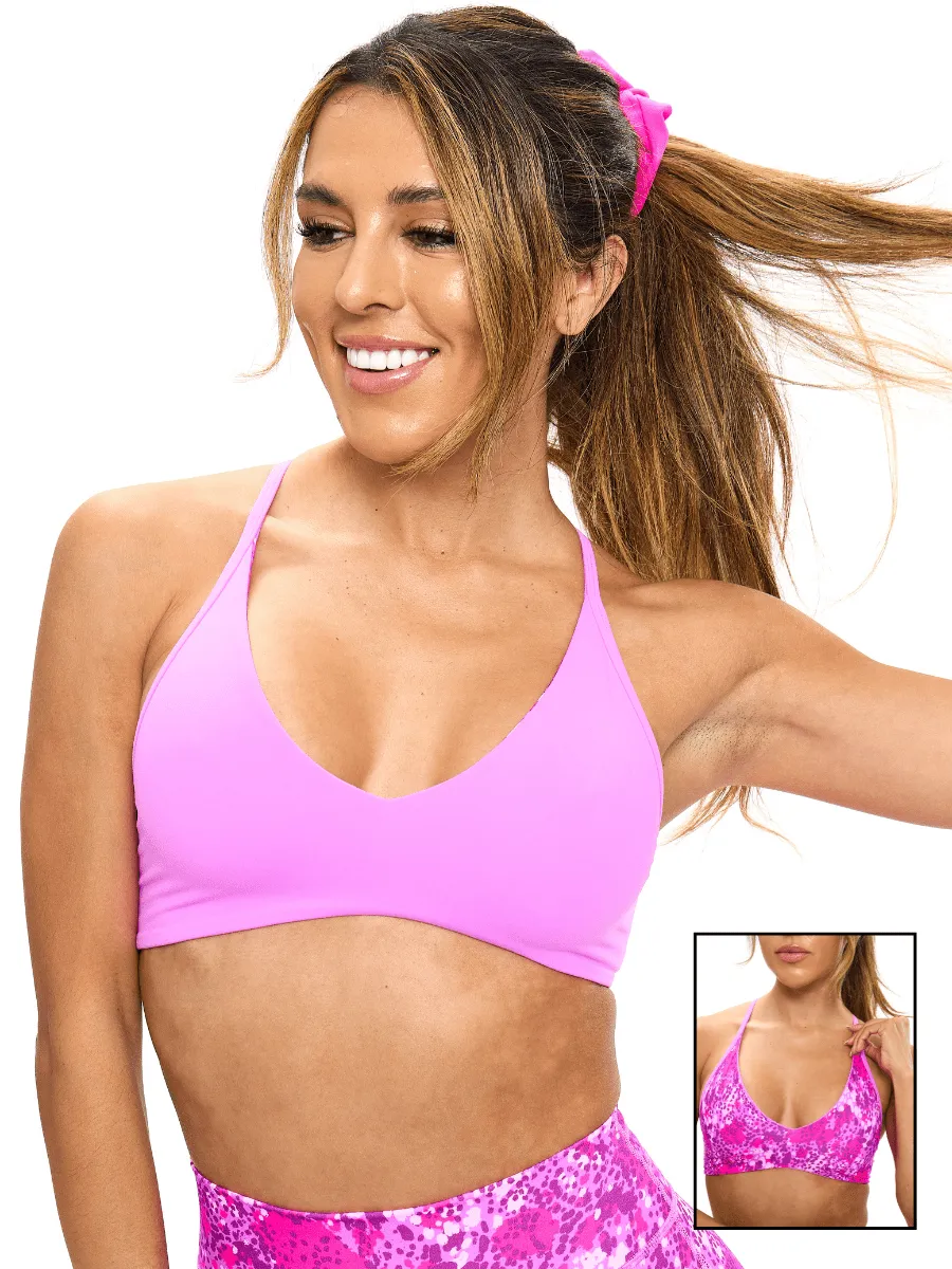 Girlfriend Reversible Sports Bra - Pop Rocks and Fashun Print sold by BuffBunny