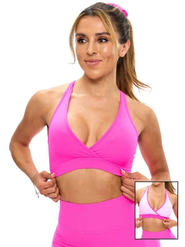 Reversible RacerBack Sports Bra - Hard Candy and Pink Starburst sold by BuffBunny