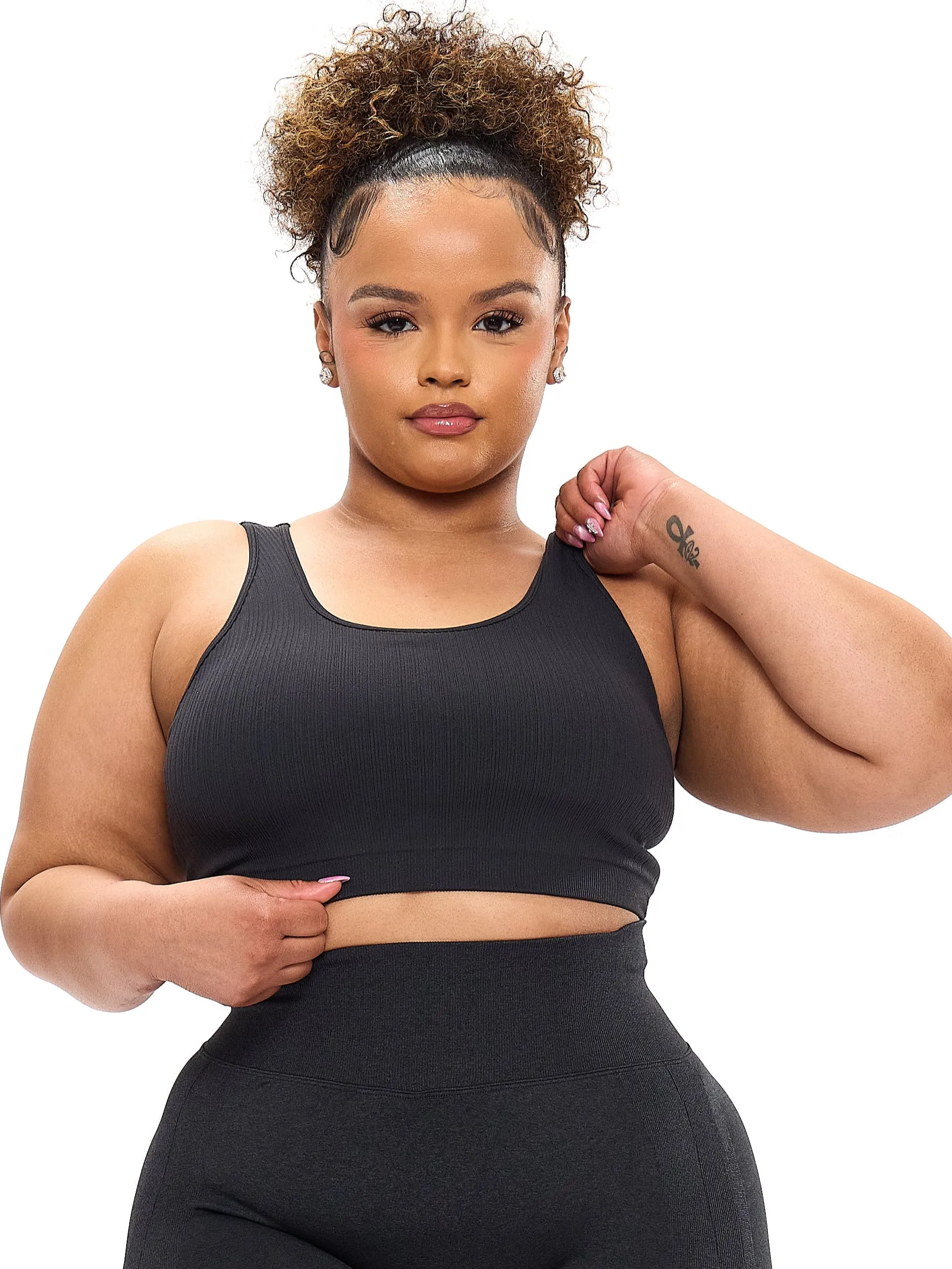 Scoop Seamless Sports Bra - Charcoal sold by BuffBunny
