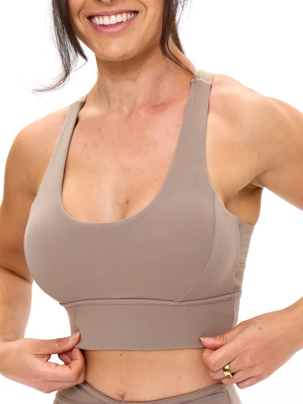 Rosa Sports Bra - Chai Latte sold by BuffBunny