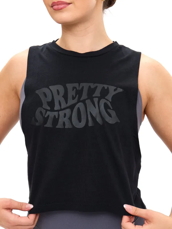 Pretty Crop Tank - Black sold by BuffBunny