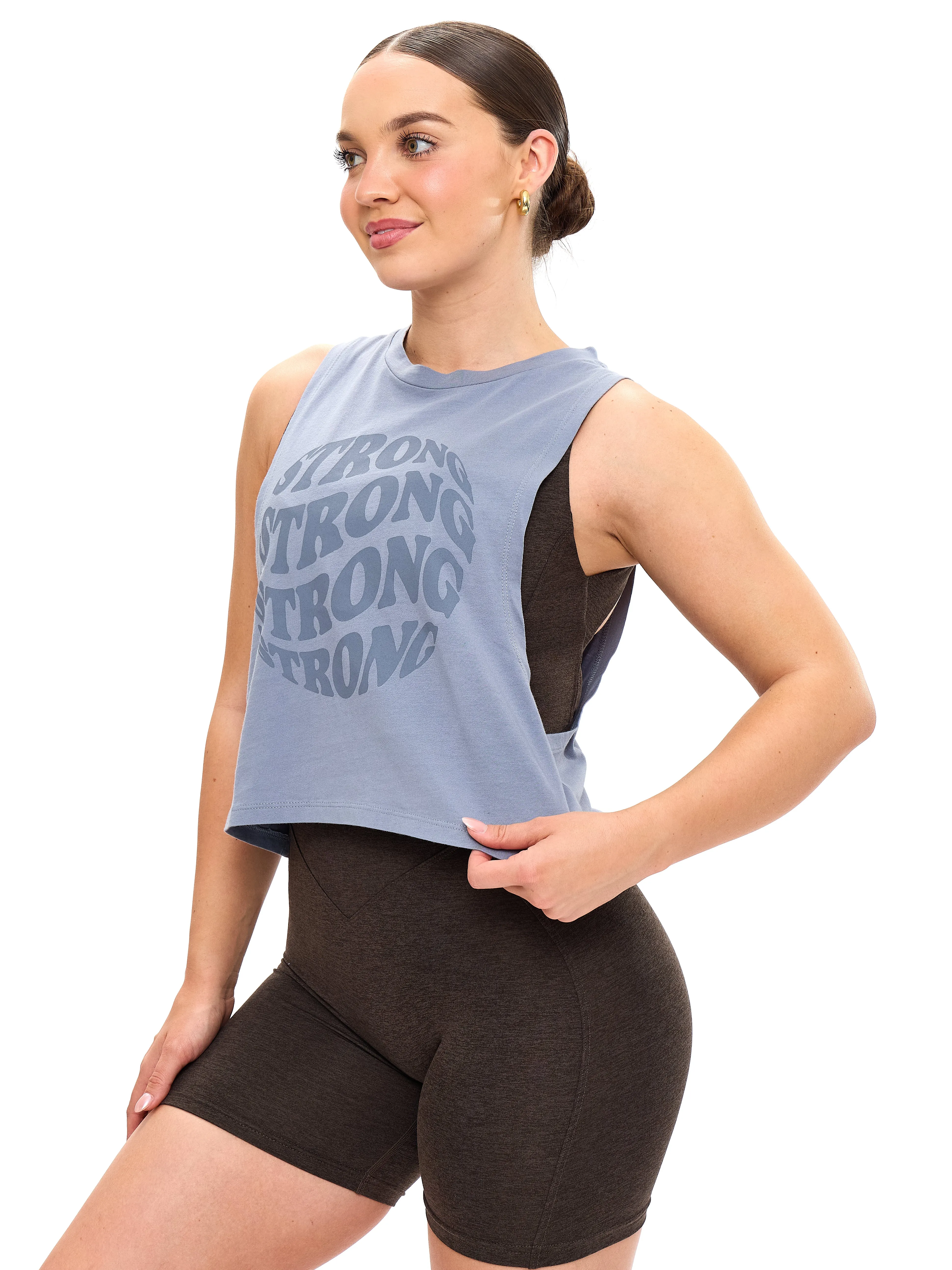 Globe Crop Tank - Sterling sold by BuffBunny