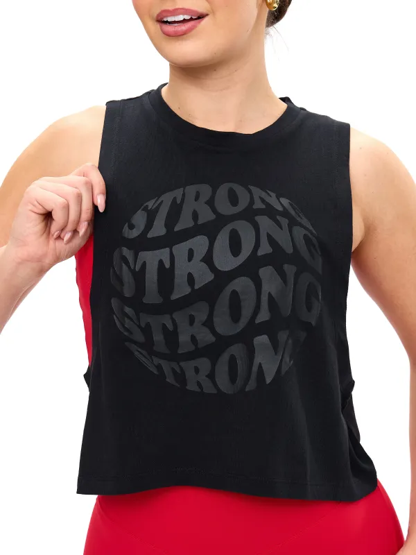 Globe Crop Tank - Black sold by BuffBunny