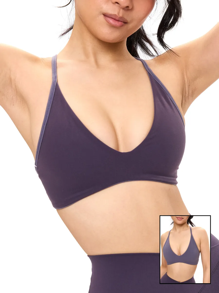 Girlfriend Reversible Sports Bra - Hush Berry and Purple Shadow sold by BuffBunny