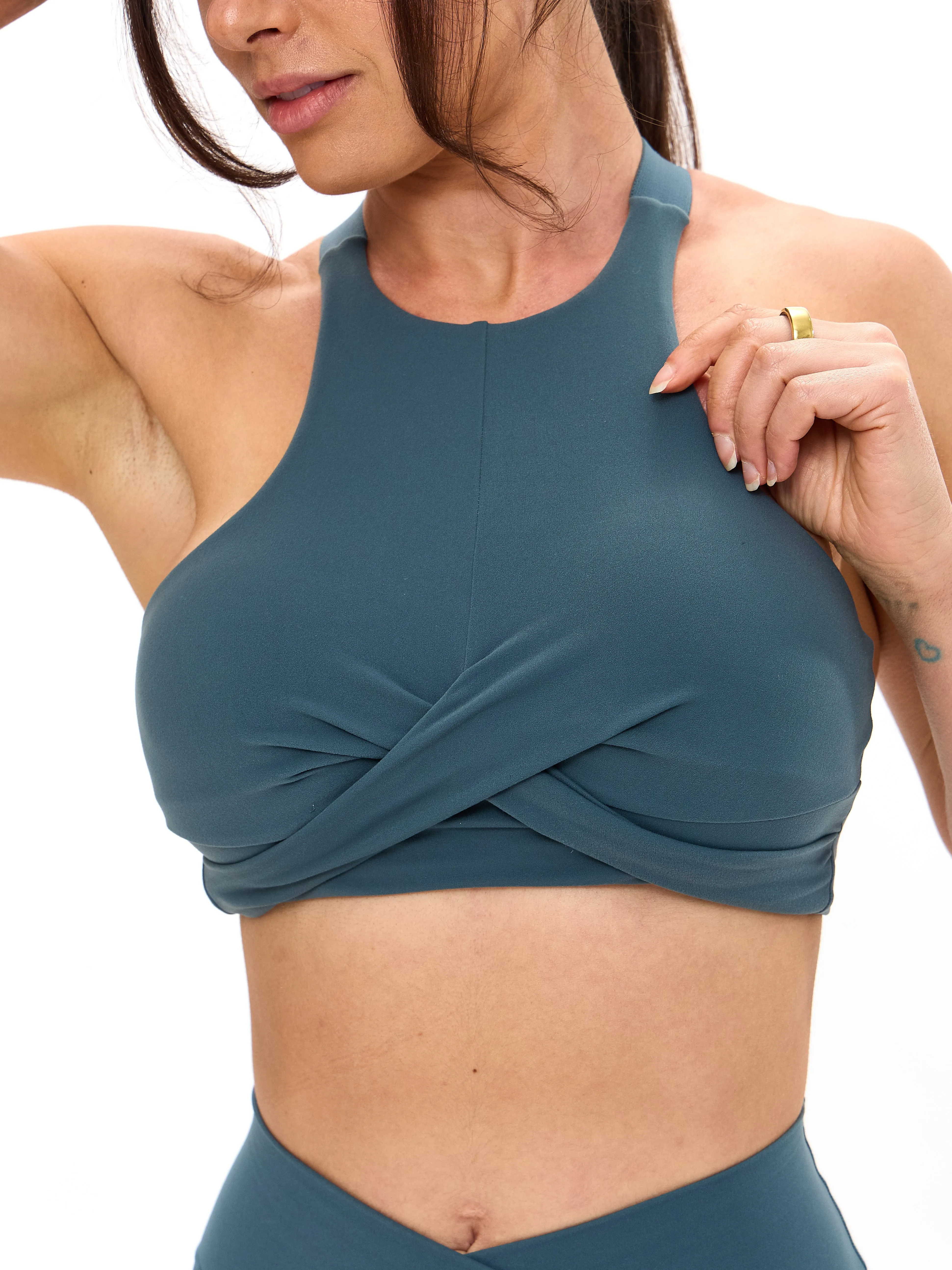 Candy Crew Sports Bra - Enchanted Teal sold by BuffBunny