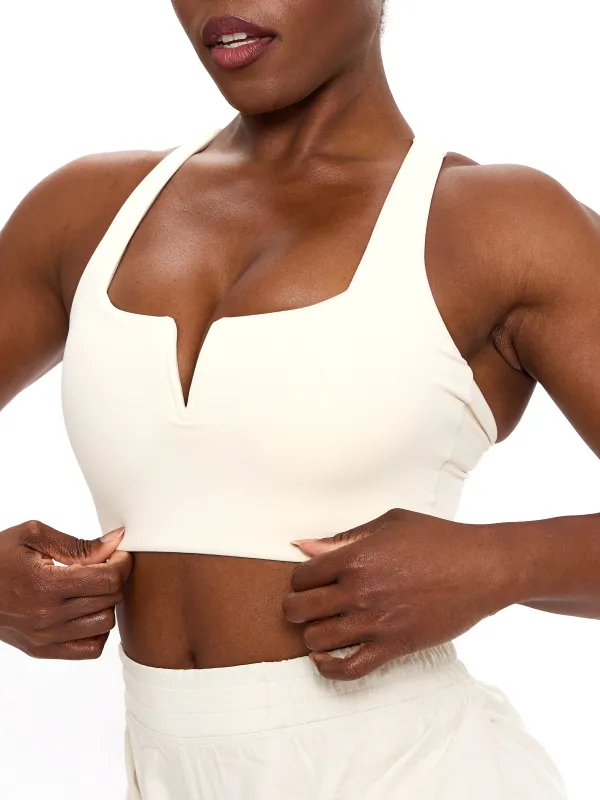 Nubre Notch Sports Bra - Oat Milk sold by BuffBunny