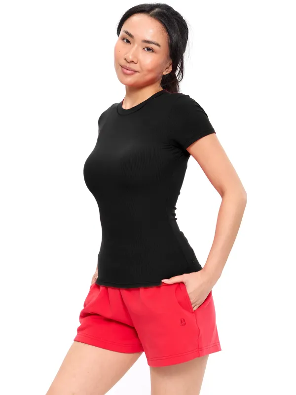 Nimbus Rib Tee - Onyx Black sold by BuffBunny