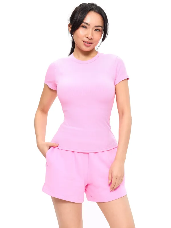 Nimbus Rib Tee - Pink Sugar sold by BuffBunny