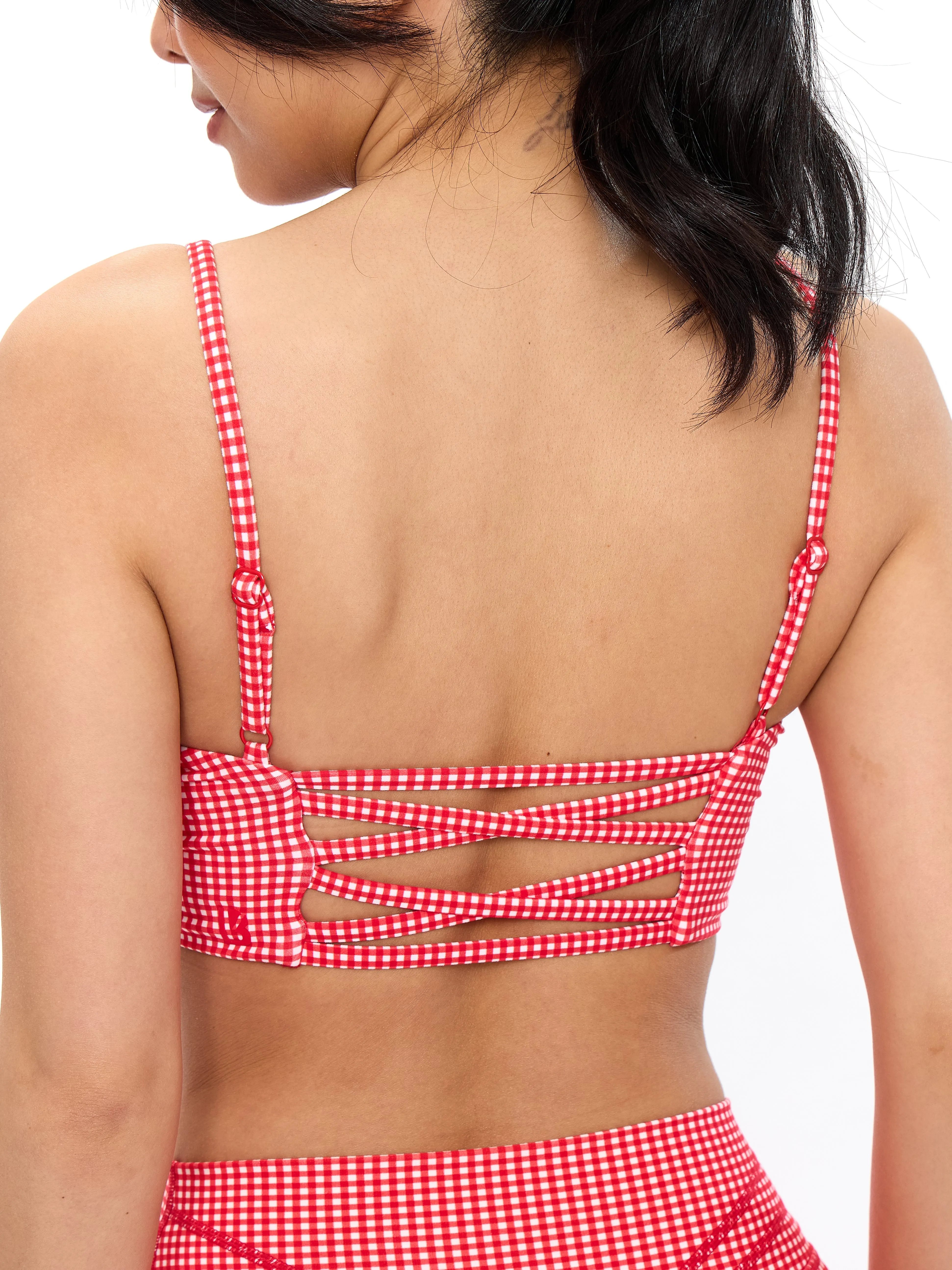 Ivy Wrap Sports Bra - Red Gingham sold by BuffBunny product image thumbnail 5