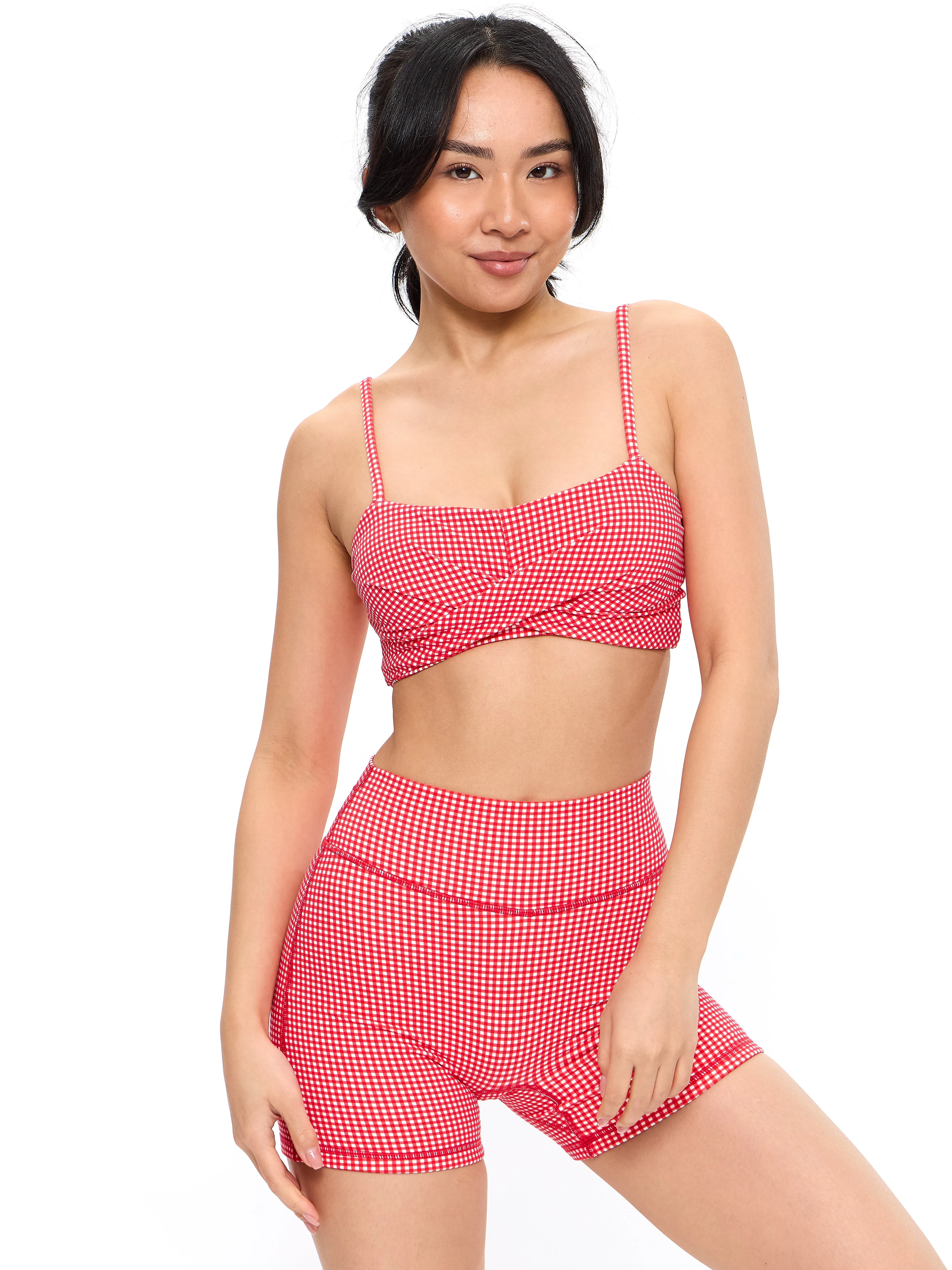 Ivy Wrap Sports Bra - Red Gingham sold by BuffBunny product image thumbnail 3