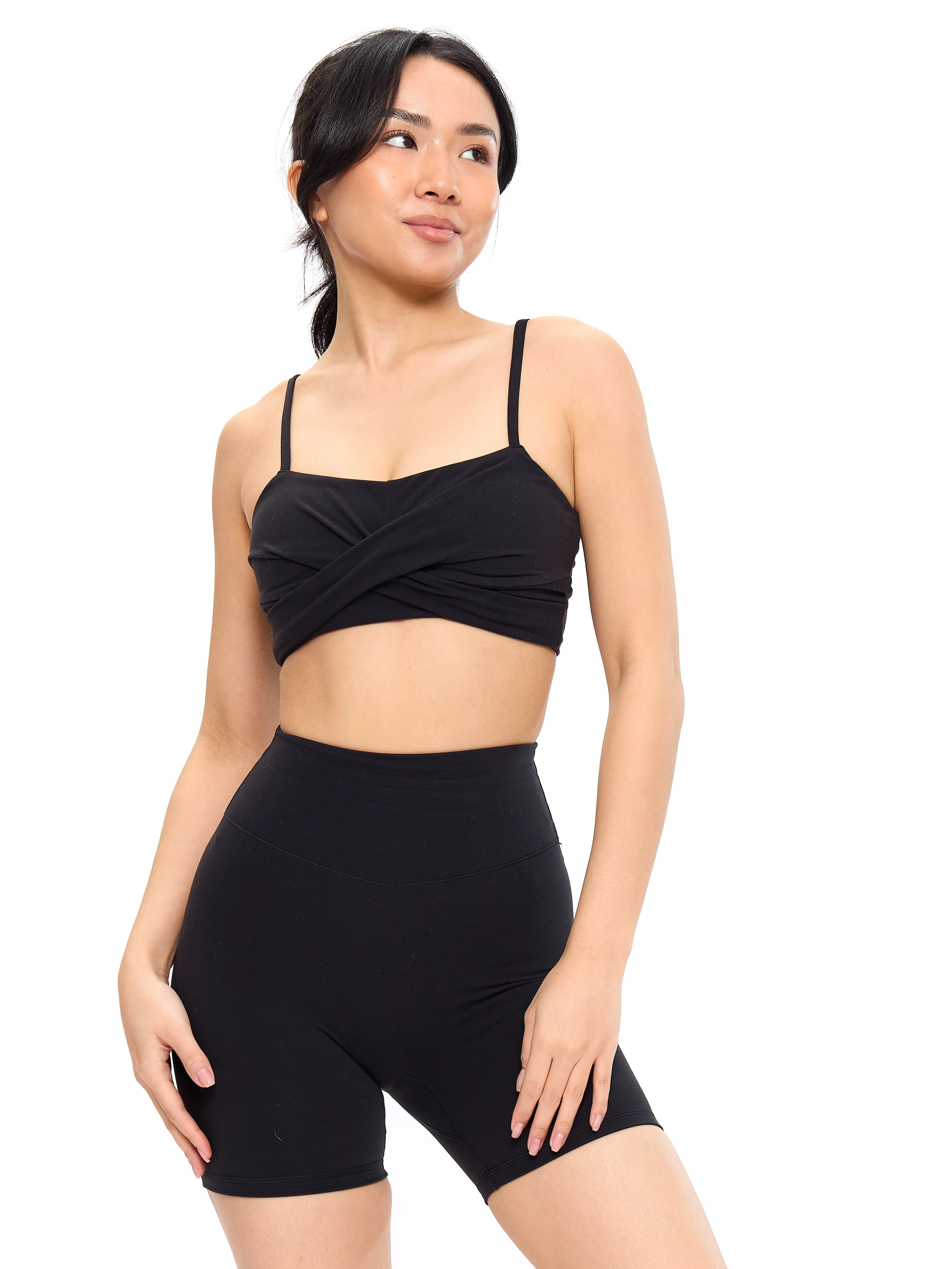 Ivy Wrap Sports Bra - Onyx Black sold by BuffBunny