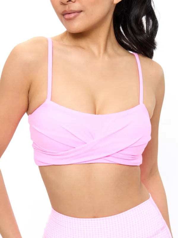 Ivy Wrap Sports Bra - Pink Starburst sold by BuffBunny