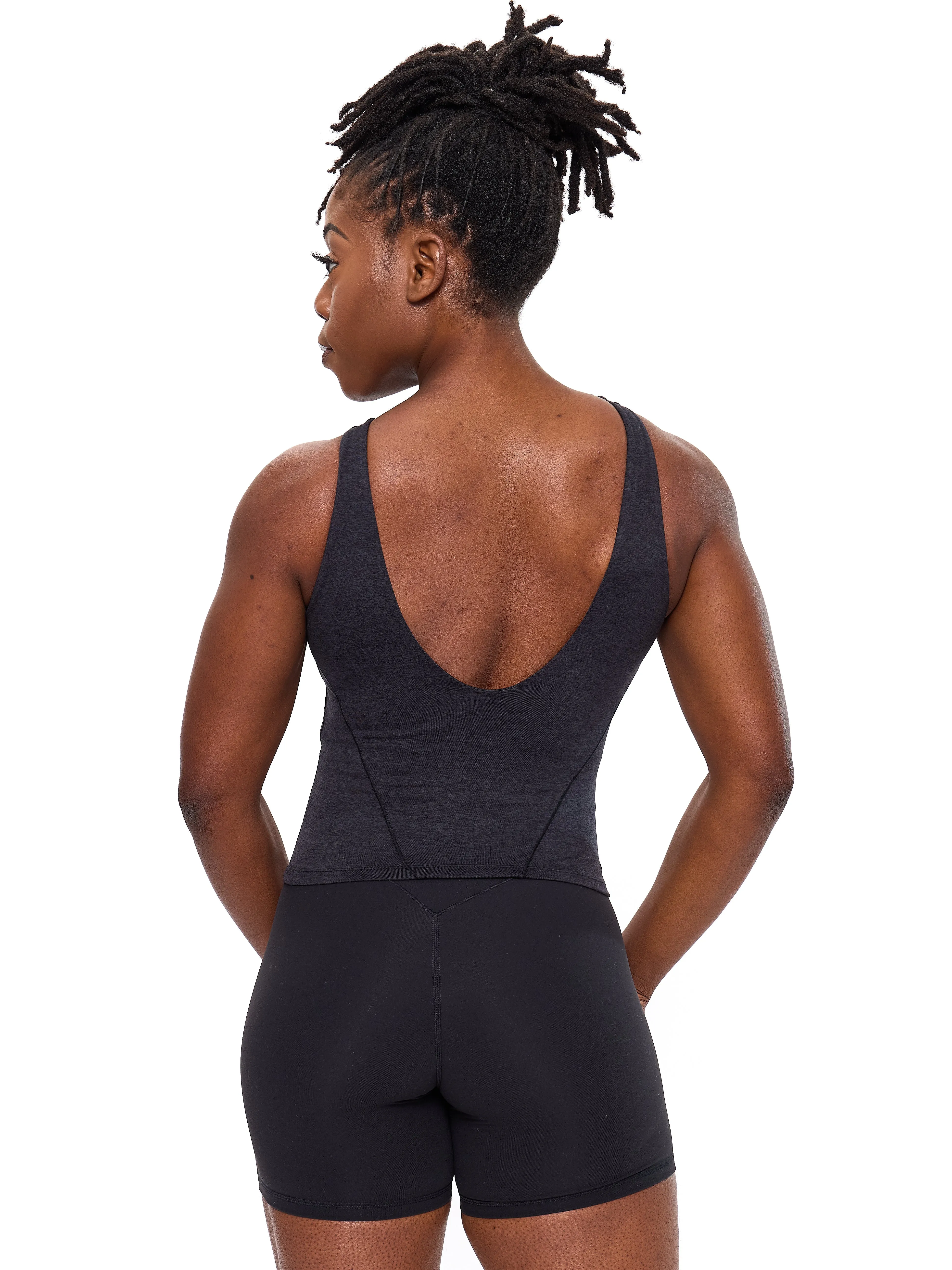 Dream Heather Tank - Onyx Black Heather sold by BuffBunny product image thumbnail 4