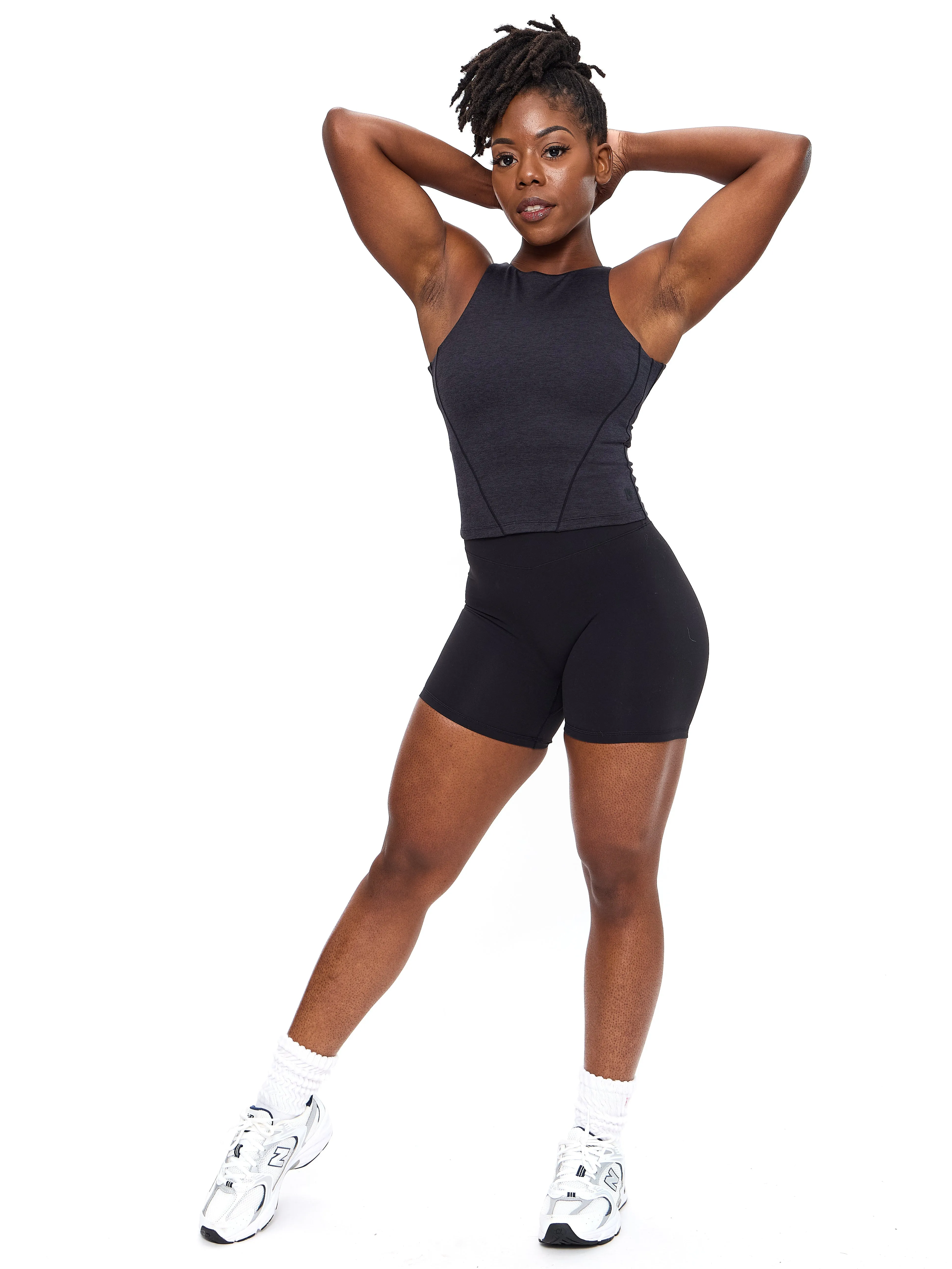 Dream Heather Tank - Onyx Black Heather sold by BuffBunny product image thumbnail 2