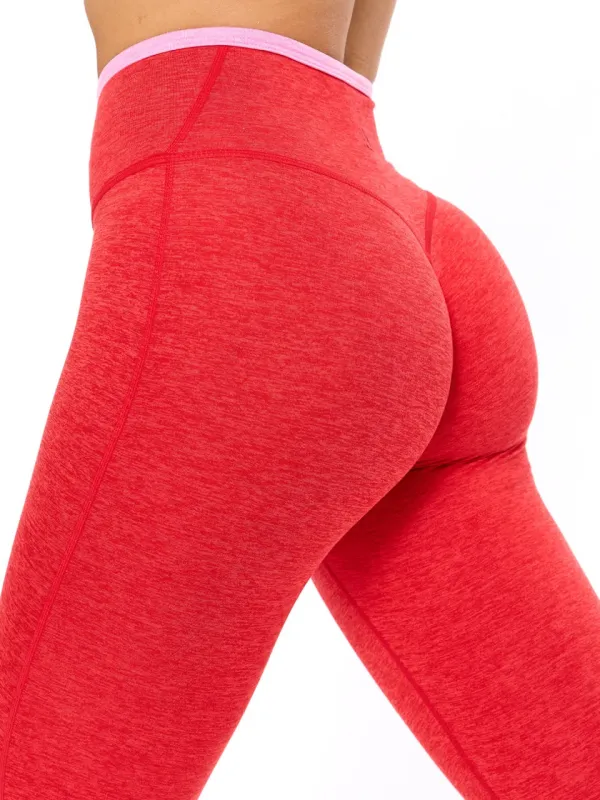 Dream Heather Contrast Legging - Salsa Red sold by BuffBunny