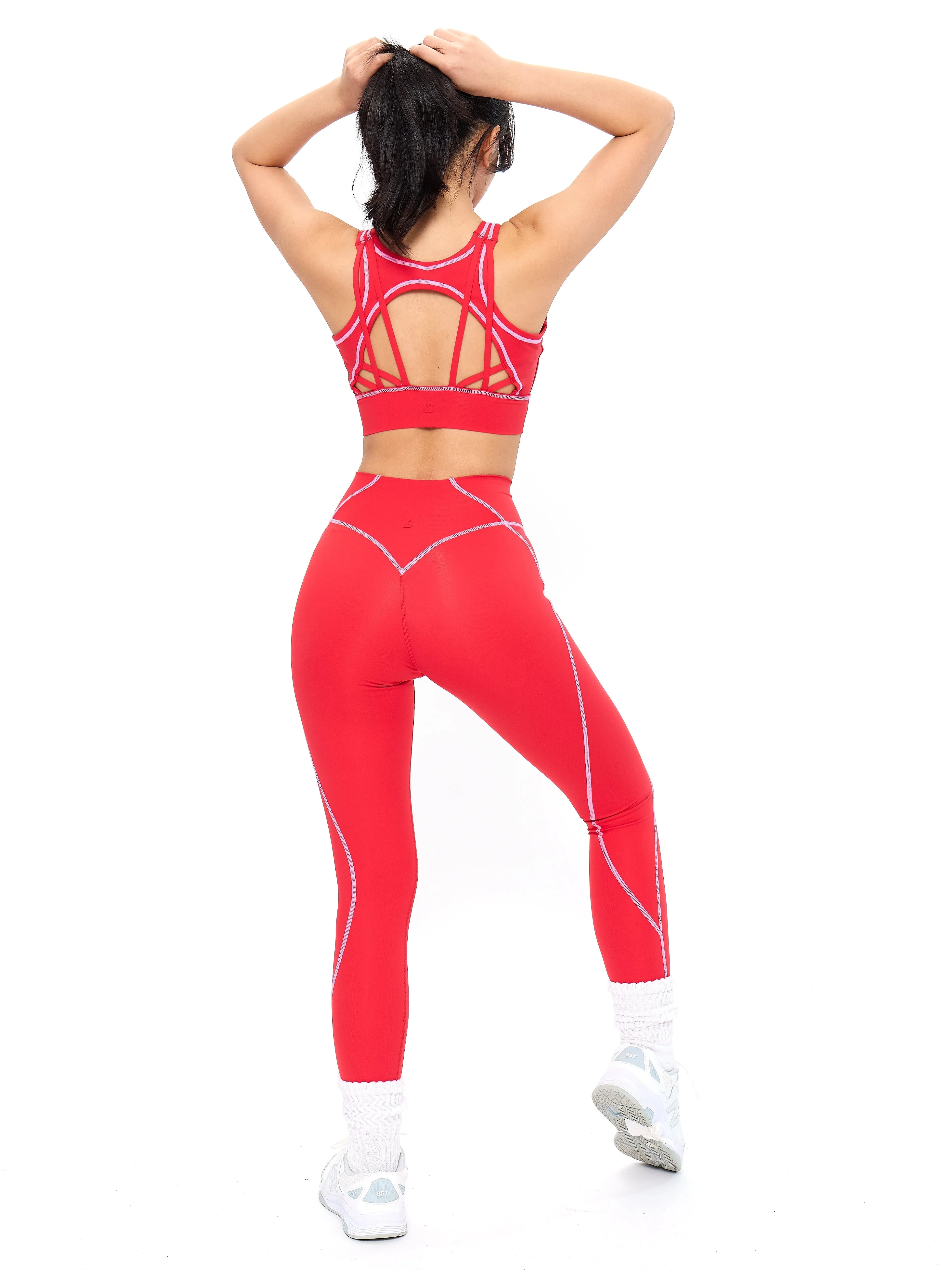Airbrush Hourglass Sports Bra - Salsa Red sold by BuffBunny product image thumbnail 4