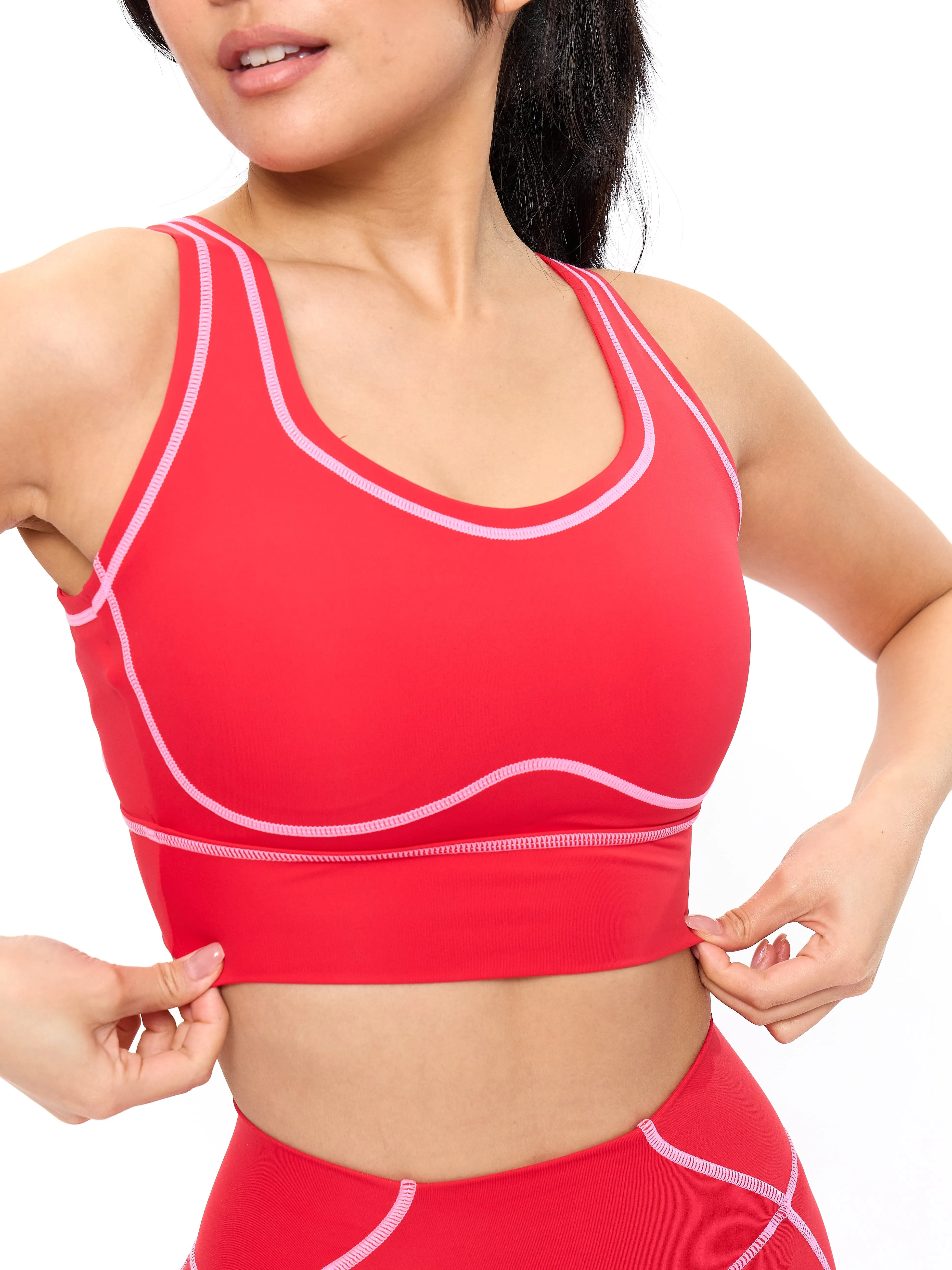 Airbrush Hourglass Sports Bra - Salsa Red sold by BuffBunny