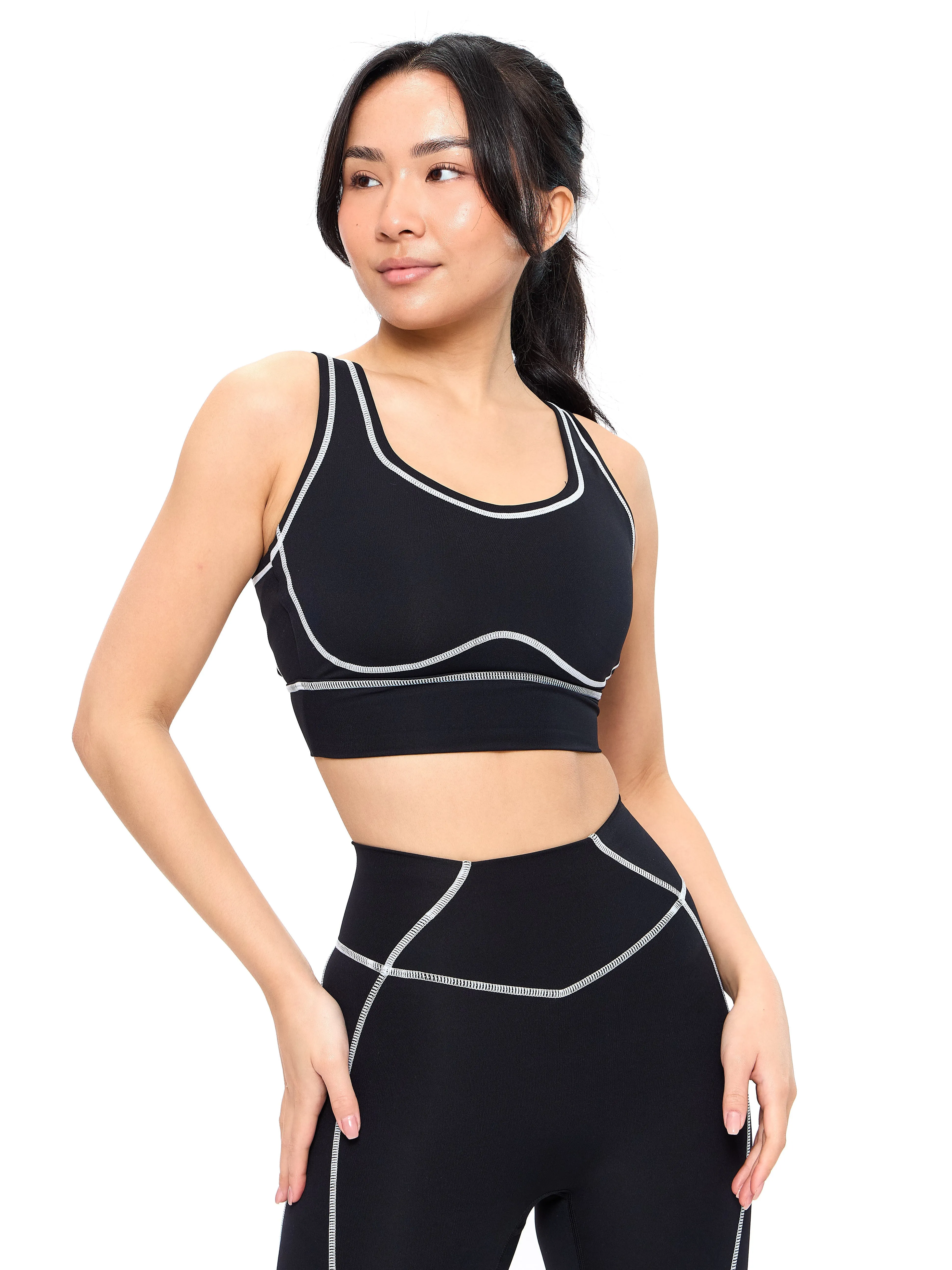Airbrush Hourglass Sports Bra - Onyx Black sold by BuffBunny